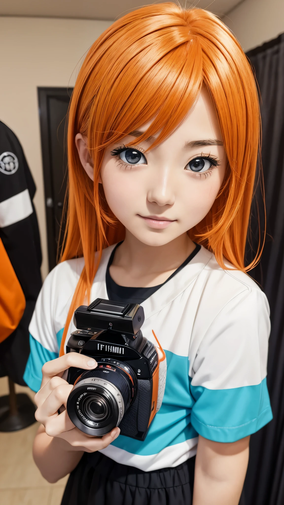 anime girl taking a picture with a camera in front,anime style mixed with fujifilm, orange - haired anime boy, anime boy, photography], anime picture, self - portrait!!!!, anime style 4 k, anime wallaper, hd anime wallaper, photography ), digital anime art!!, !! looking at the camera!!, 4 k manga wallpaper