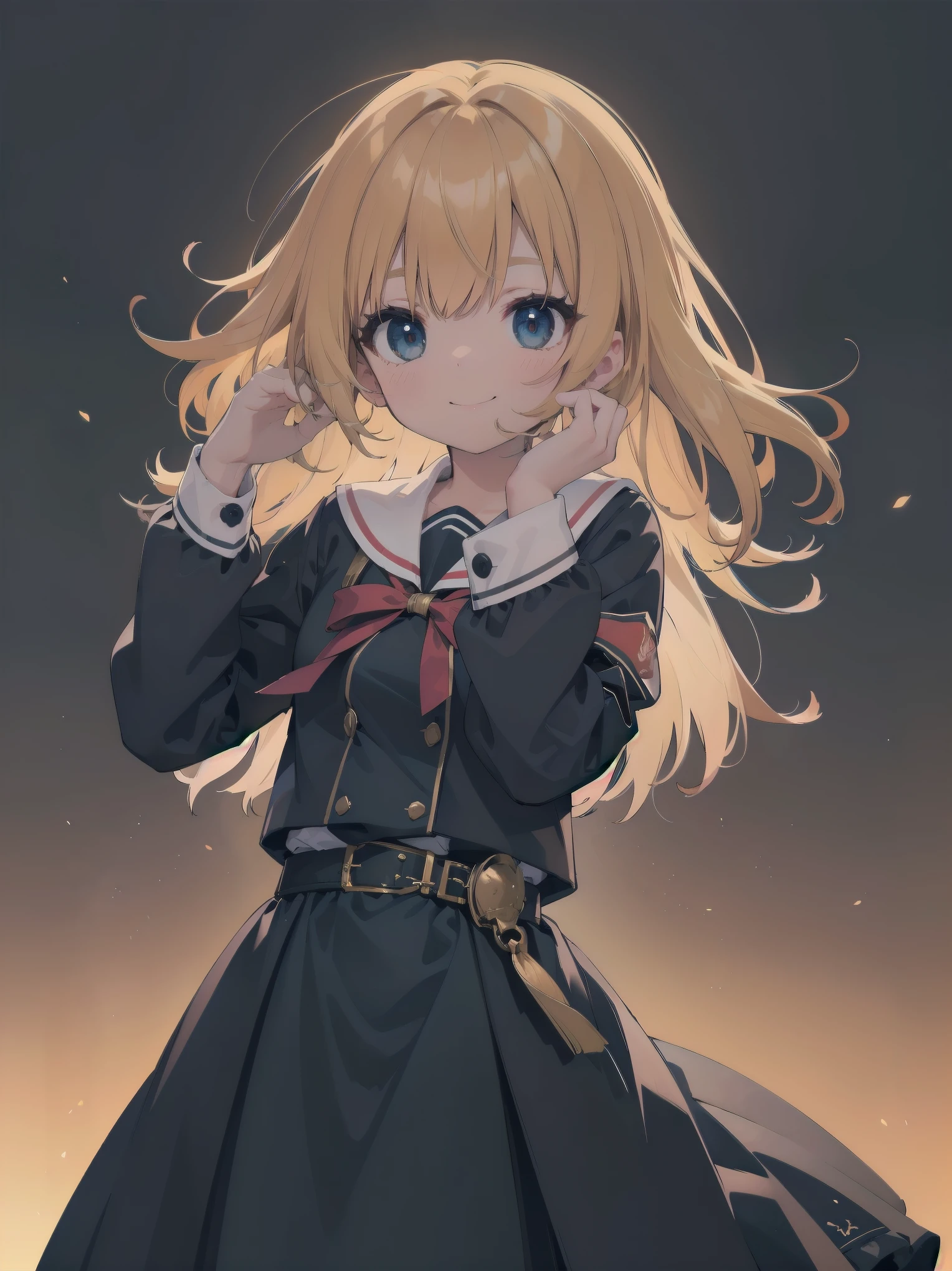 Enhanced dynamic perspective，cute cute beautiful girl，brand JK uniform，look at me and smile，simple background，works of masters，high quality，16K resolution，super fine，Accurate，cinematic lighting，