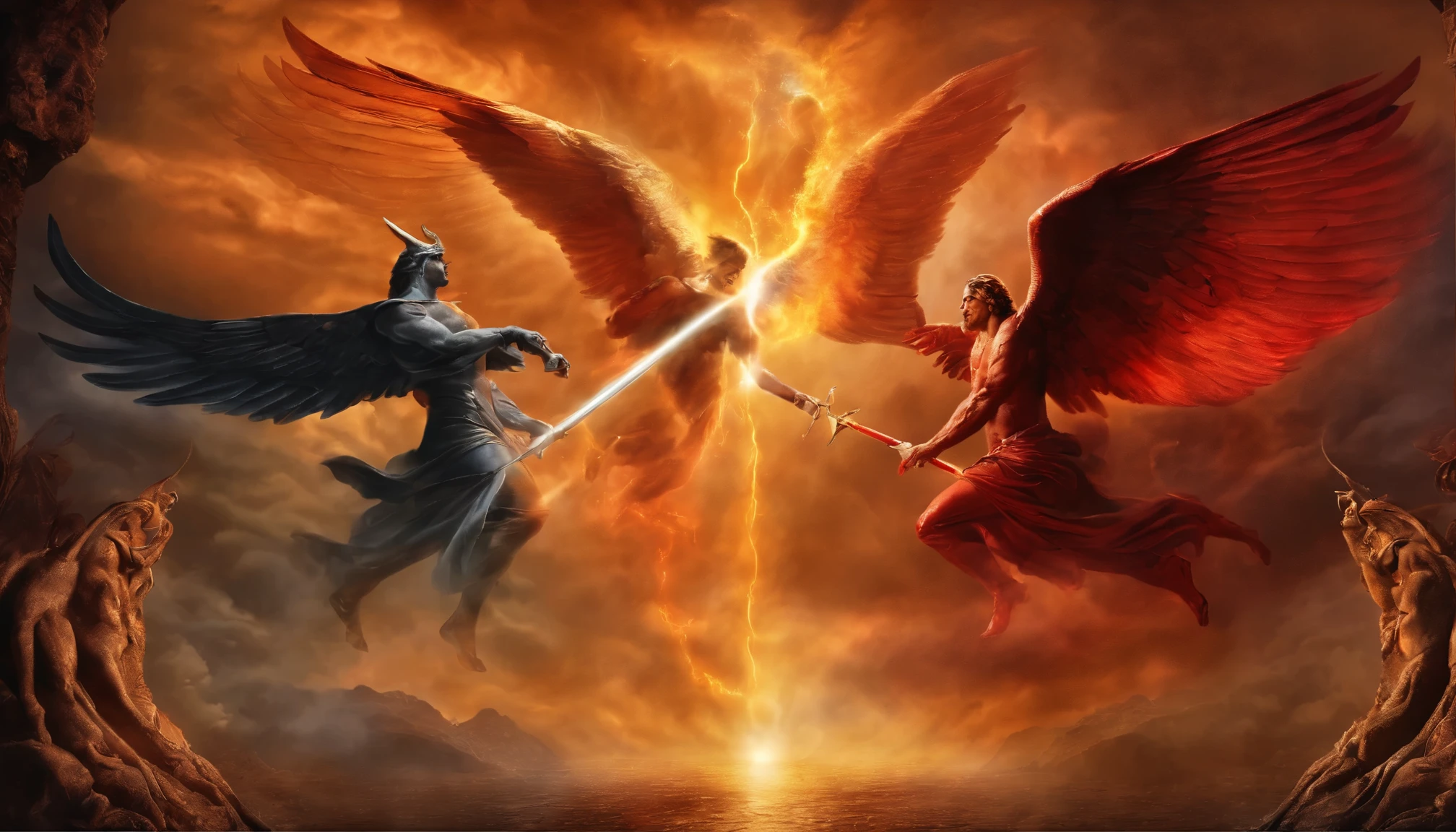 God VS Satan Blake God and Archangel VS Satan and Lucifer