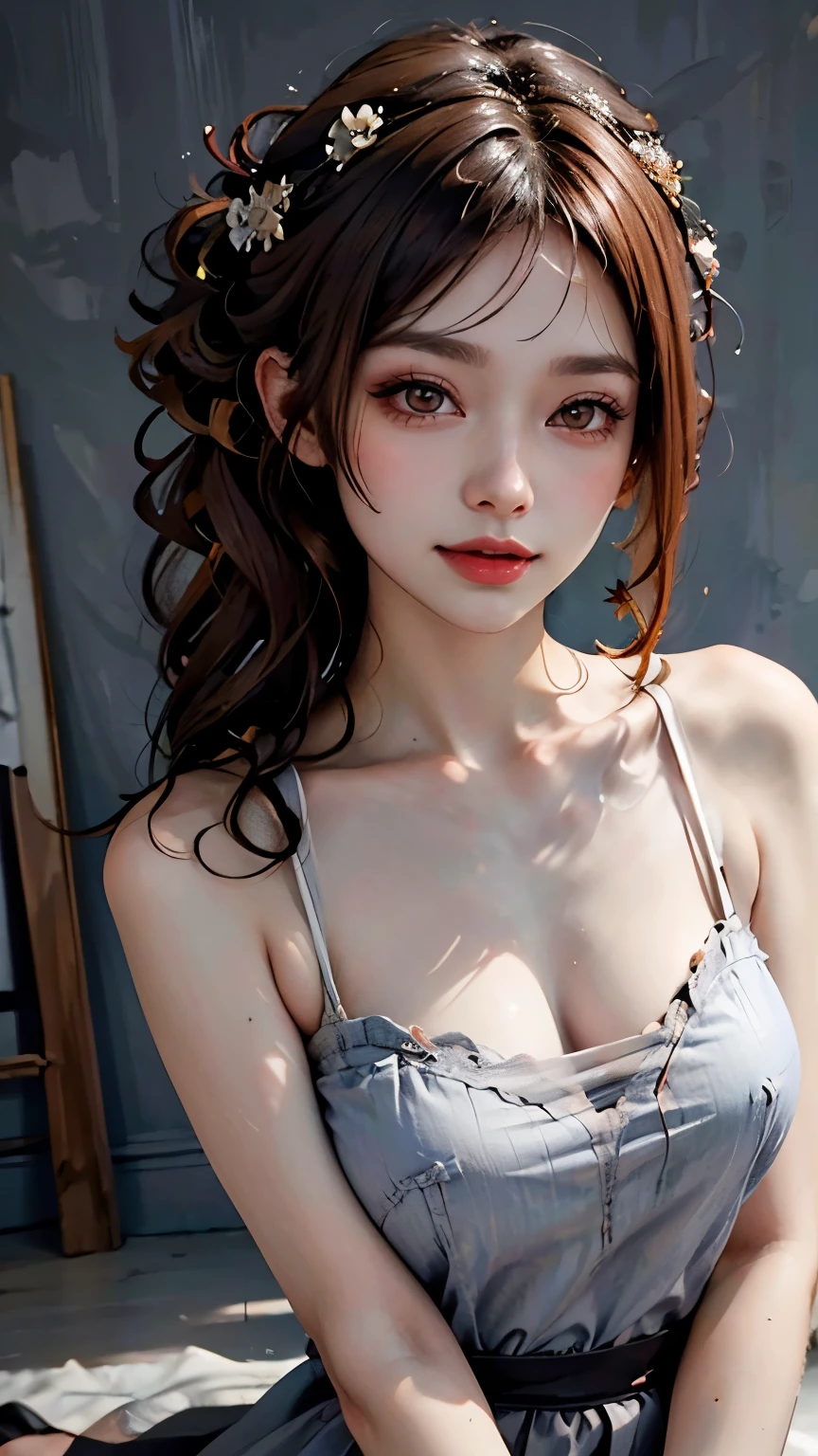 (random uniform),(Thin type),(large breasts),(random sexy pose),(random hairstyle),(Highest image quality,(8K), Ultra-realistic, Best Quality, High quality, High Definition, high quality texture, high detailing, Beautiful detailed, fine detailed, extremely details CG, Detailed texture, realistic representation of face, masterpiece, presence)