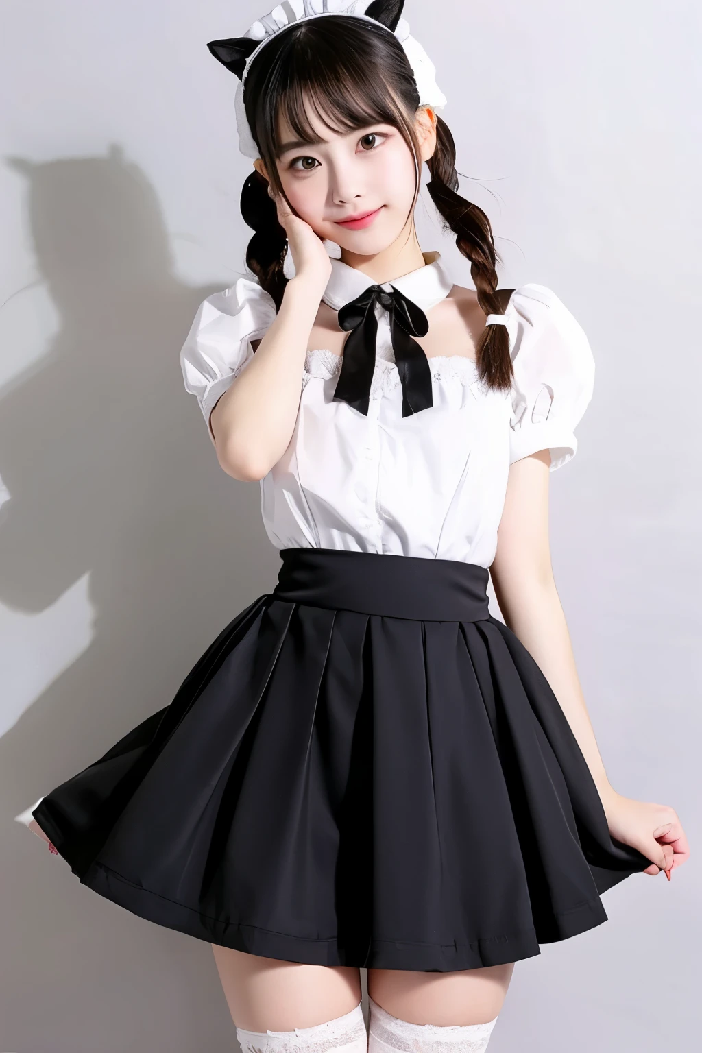 Girl, Lady, Fluttery Skirt, Whole Body, Baby Face, ta, Furifuri, Maid