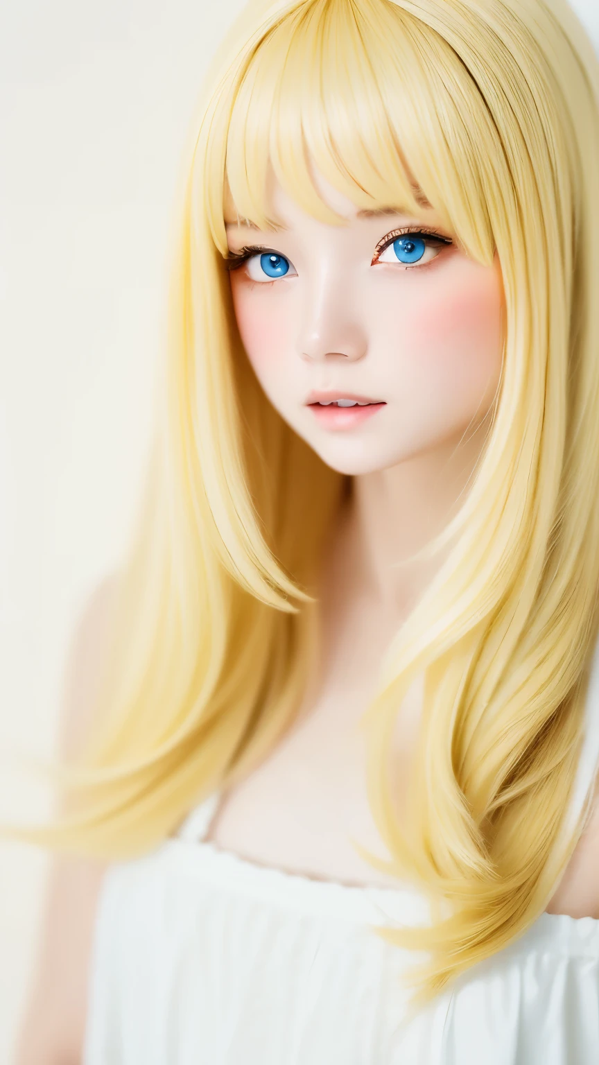 table top, highest quality, very delicate and beautiful girl,very delicate and beautiful, world masterpiece theater, Super detailed, very detailed, highest quality, blonde hair, High resolution, very detailed,1 girl, highest quality, shape, looking at the viewer, Material, canvas, Oil, genuineistic, realist ,genuine,