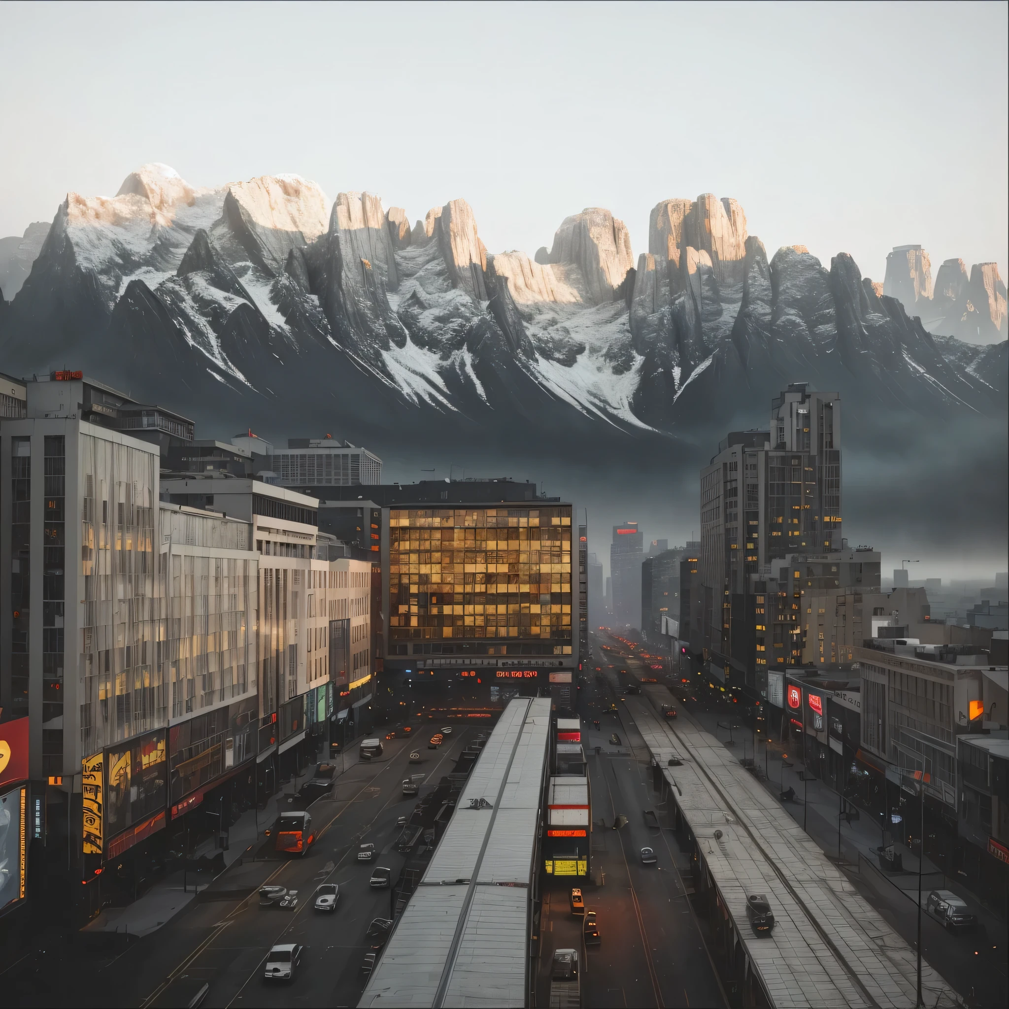 The painting depicts a surreal and futuristic landscape, A blend of awe-inspiring beauty and terror. The sky is deep, Pulsed red, The clouds seem to be alive,On the move. In the distance, Great city view view, towering skyscrapers, Neon lights, and a row of buildings. The city is illuminated by various colors and displays, Adds an overall feeling of awe and wonder.
Sin embargo, There is also a sense of horror in the picture. Buildings and structures appear to be in a state of decay and disrepair, Broken windows, Missing parts, and cracked facades. The city is vibrant, But there is a sense of confusion and unease, It seems that something is wrong.
In the foreground, There is a huge one, Sentient beings, With a distorted and inhuman appearance. Presence consists of wires, circuit, and mechanical parts, It seems to be coming out of the ground, As if rising from the depths of the earth. Its eyes glow with an intense, Red light, Its mouth opened, Rows of sharp sharpness are revealed, Metal teeth.
The background is shrouded in darkness, Only a few, Dim lights are visible in the distance. There is a sense of the unknown and uncertainty, As if the world beyond the cityscape is vast and wild.
The painting captures the essence of a surreal and futuristic world, A blend of awe-inspiring beauty and terror. The images are visually stunning, It shows the world in new and unusual eyes, A mix of the familiar and the unknown.
High detail RAW color art, animation, Cartoon, (white theme), (intricately details, Fine details, ultra - detailed), Ray traching, Subsurface scattering, ((pastel colour)), diffused soft lighting, Shallow depth of field, By (Oliver Wetter), author:Stanley Kubrick, shot on a Canon EOS R5, 28mm lens, f/2.8, Sharp focus bokeh