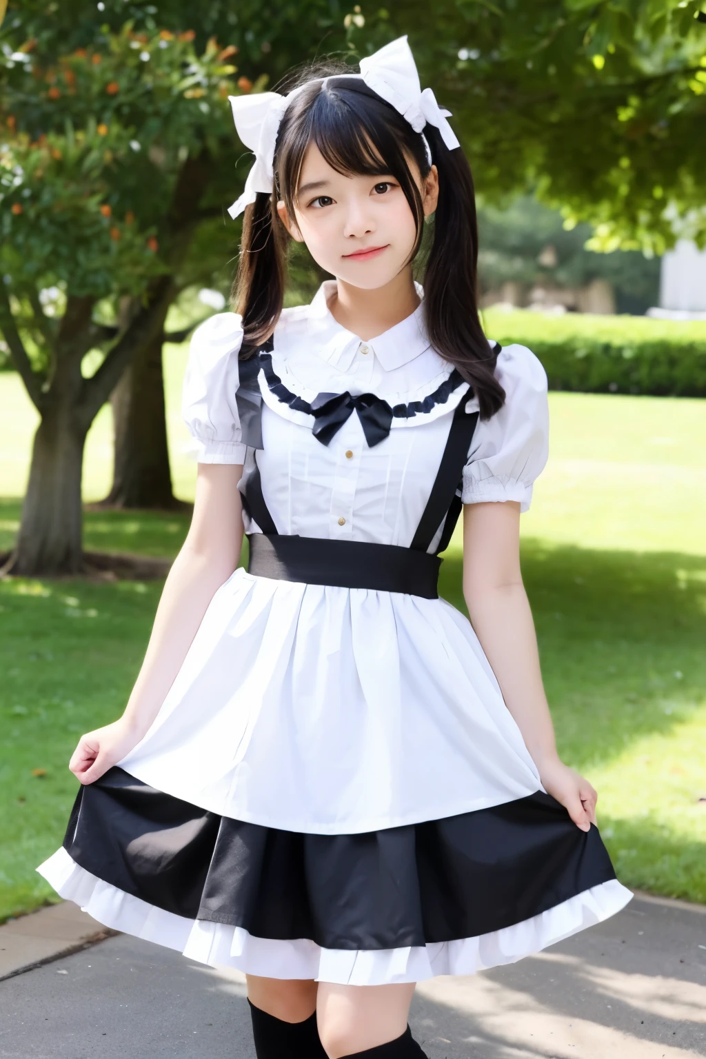 Girl Fluttery Skirt Full Body Baby Face ta Alice Furifuri Maid