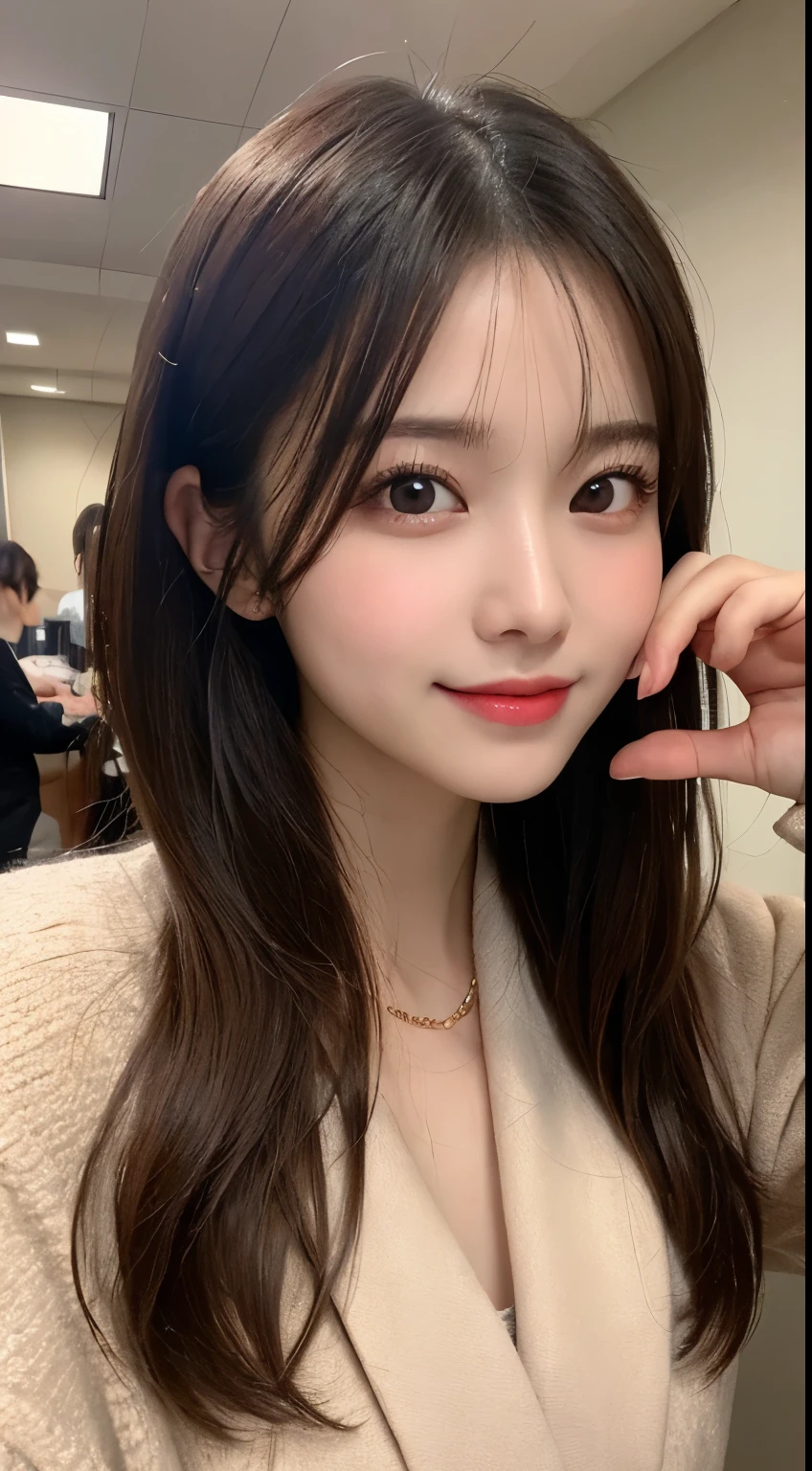 table top, highest quality, shape, Super detailed, finely, High resolution, 8k wallpaper, 完璧なダイナミックな構shape, beautiful and detailed eyes, straight hair, small breasts, natural color lip, random sexy pose,smile,20 year old girl、midnight、美しくdetailed face、perfect and beautiful face,Big eyes、RAW photo、Expressing feminine poses with your whole body、beautiful and detailed eyes、small face、beautiful duplex、slim face and style,luxury brand mink coat(internal:winter dress)、beautiful golden ratio face,,bright look,Photographed focusing on beautiful legs、real photos、 (get closer to the face, enlarge the face, face focus:1.0), break, (masterpiece, highest quality, Super detailed, detailed face, 8k)、real photos、perfect and beautiful face、blur the background、sexy face