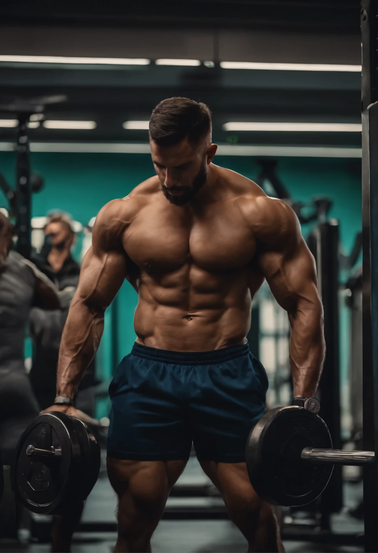 3 hombres musculosos en el gym