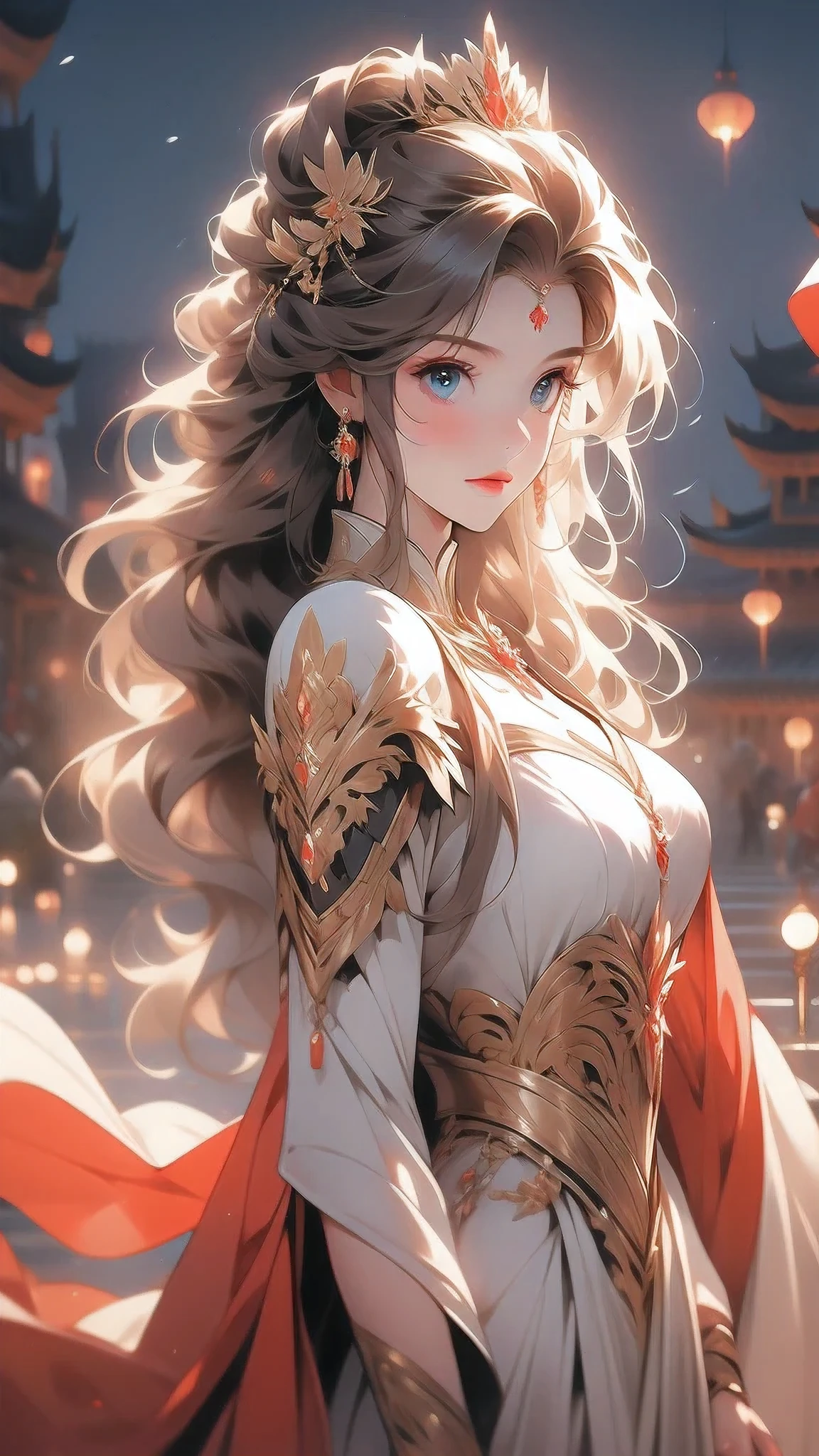 A tall armored dark knight, just returned from war, embracing a beautiful princess with blonde hair, ultra detailed, out-zoom, full frame, high resolution, 8K