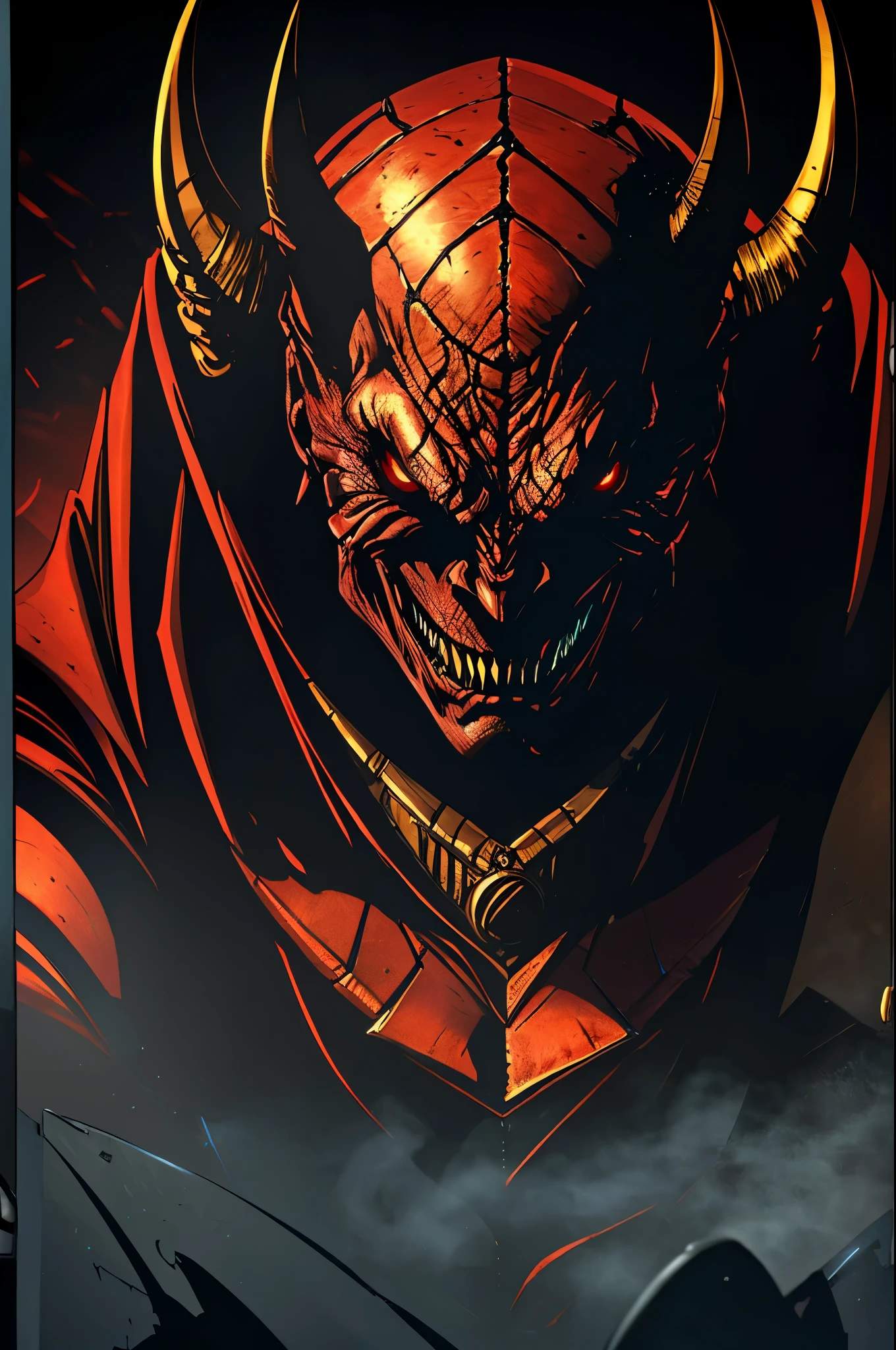 masterpiece, best quality, extremely detailed, hyperrealistic, photorealistic, evil demon