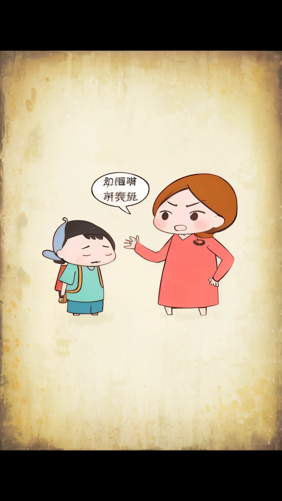 Cartoon of a woman talking with a speech bubble, Hand drawn cartoon, by Yi Insang, by Qu Leilei, Cartoon image, Cartoon tofu potatoes, children cartoon, Hand drawn cartoon艺术风格, through Yimo, author：Lengmei, children illustration, by Xia Gui, cute cartoon, scold, cute cartoon, by Xia Chang
