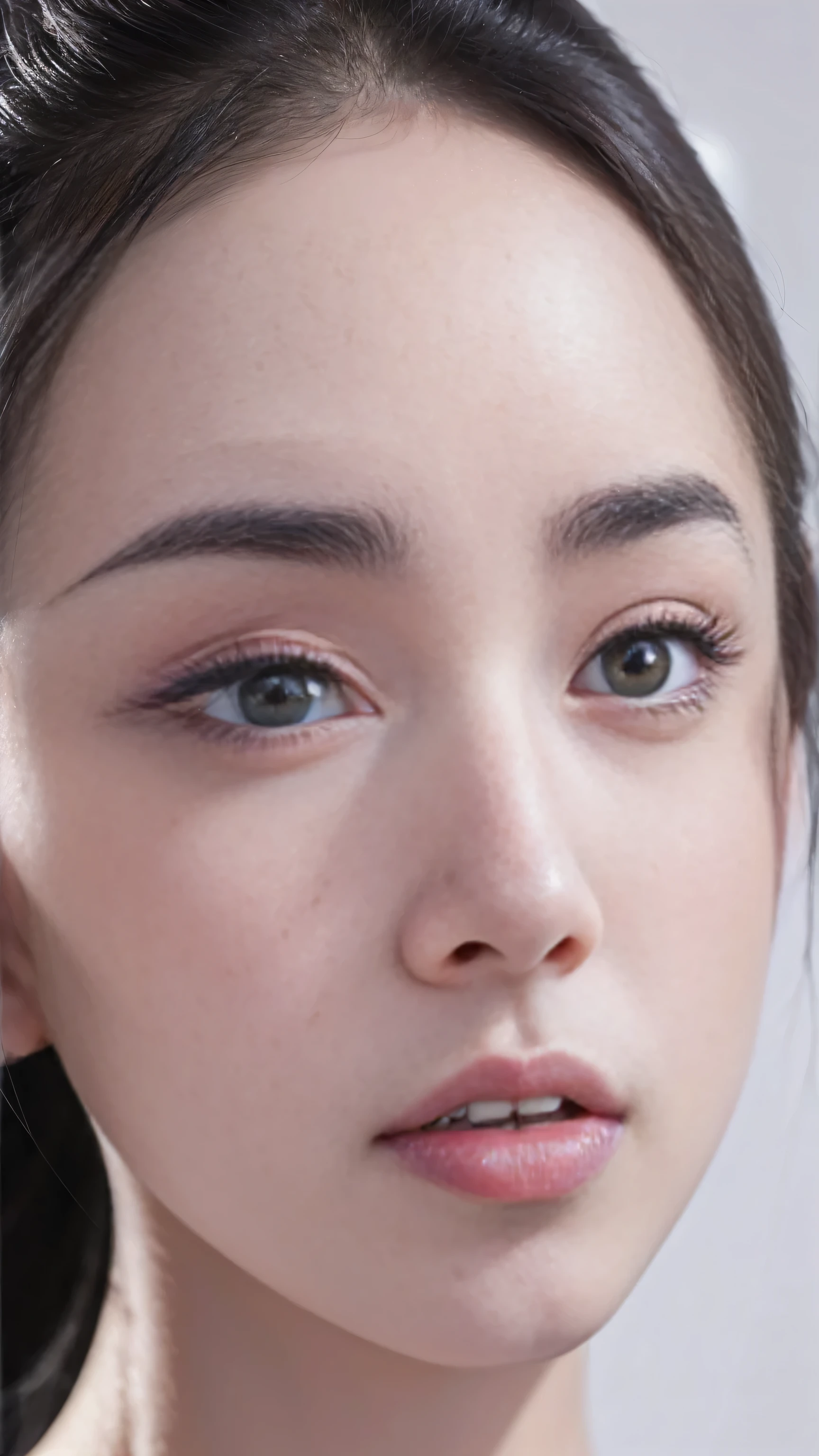 fashion model 18 years old [[[[closeup portrait]]]], [[[[]]]], [[[[rape]]]], Eye, 完美的Eye, perfect iris，perfect lips，perfect teeth，Perfect skin，Has fair skin，long face，slender nose，girl，(Chinese ballet dancer 1.4)，(Chinese ballet dancer head shape:1.4)，((face towards camera: 1. 4)），（Eye一直盯着相机），A delicate face，(Sexy:1.4)，full of details，凸起Sexy，（(Full face frontal photo)），bright lights，black background，4K Ultra HD, ultra high resolution, (lifelike: 1.4), best quality，masterpiece，（pastel colors：1.2），（(face close-up:  1.4))，NSFW