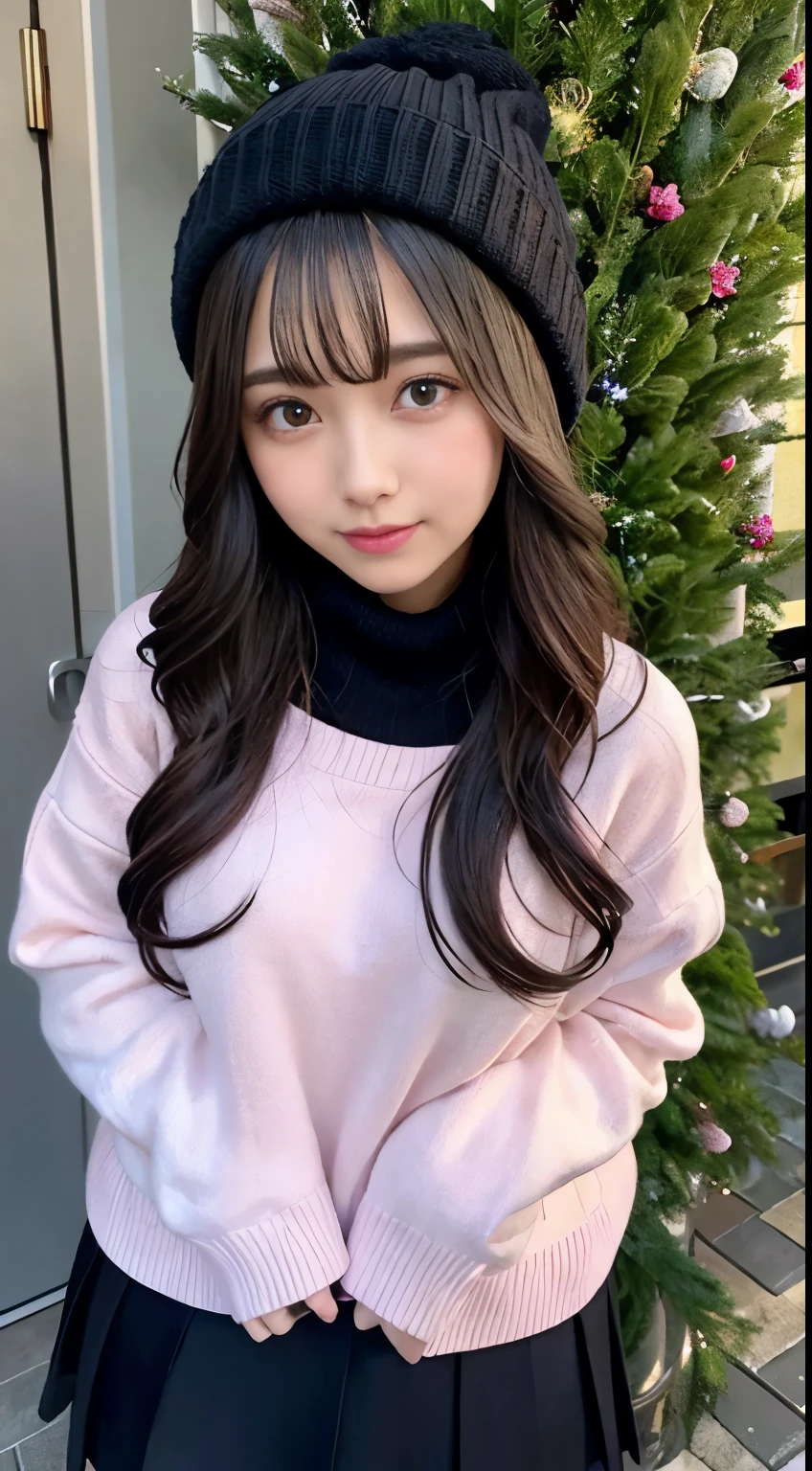 The beauty of winter spreads,outdoors,garden,Night sky ADDCOMM ADDCOL ADDCOL Blue moon ADDROW Snow ADDCOL It's snowing ADDCOL It's snowing ADDROW Pink primrose flower ADDCOL 1girl,long hair,black hair,flowing bangs:1.3,green eyes,mole under left eye:1.3,black eyes,medium breasts,pink heart hair accessories,Winter clothes,sweater,beanie hat,long sleeve,scarf,turtleneck,sleeves go over wrists,ribbed sweater
ADDCOL
ADDROW pink primula flowers
ADDCOL 1girl,pleated skirt ADDCOL
(masterpiece:1.2), (highest quality:1.2)