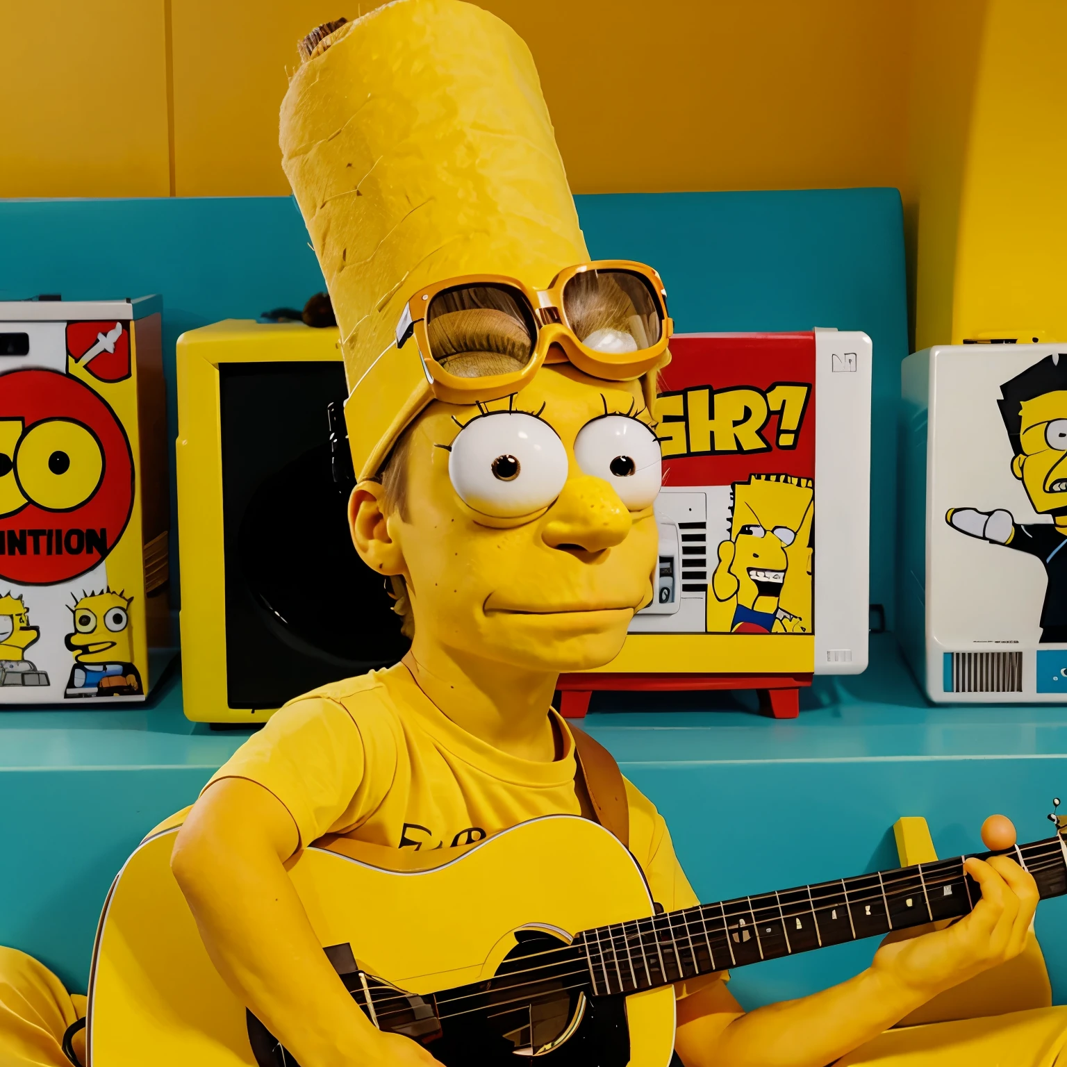 bart simpson escutando musica