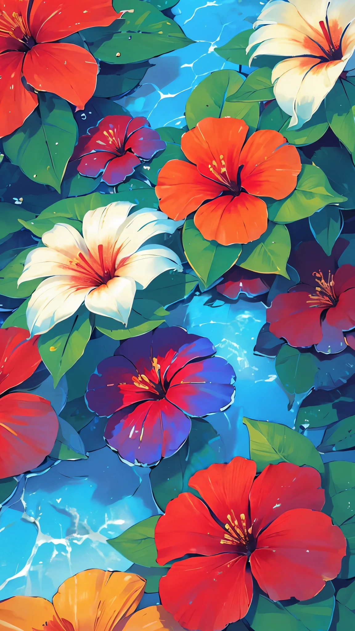 flowers in the night with a crescent and stars above them, glowing flowers, 🌺 cgsociety, luminous flowers, soft flowers, glowing delicate flower, magical flowers, glowing, by Yang J, loish and wlop, by Ni Tian, glowing lights! digital painting, ross tran. scenic background, pretty flowers, glowing neon flowers, by Ross Tran, soft digital painting