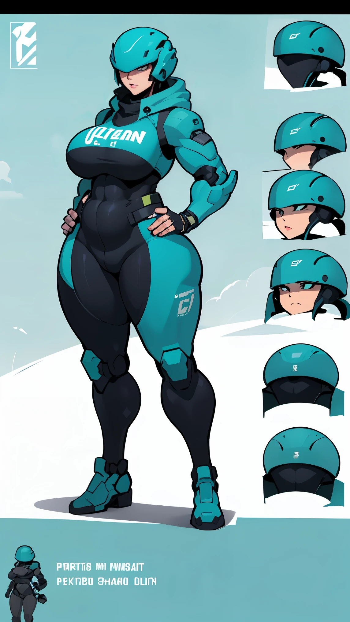 Masterpiece, High quality, ((character concept art)), ((character design sheet, same character))

a futuristic-looking female military commander, wearing a ((kevlar helmet)) and is dressed in ((turquoise suit)) wearing epTactical, XCOM game inspired, XCOM character, ((wide hips)) tall, video game character design, accessories,

Expert high detail concept art, comic book style, intricate comic book outline line work, flat colors, concept art, solid background ((gigantic tits)) ((thicc)) ((4k hands)) ((sexy)) ((fat)) ((nsfw)) ((male cock and balls))