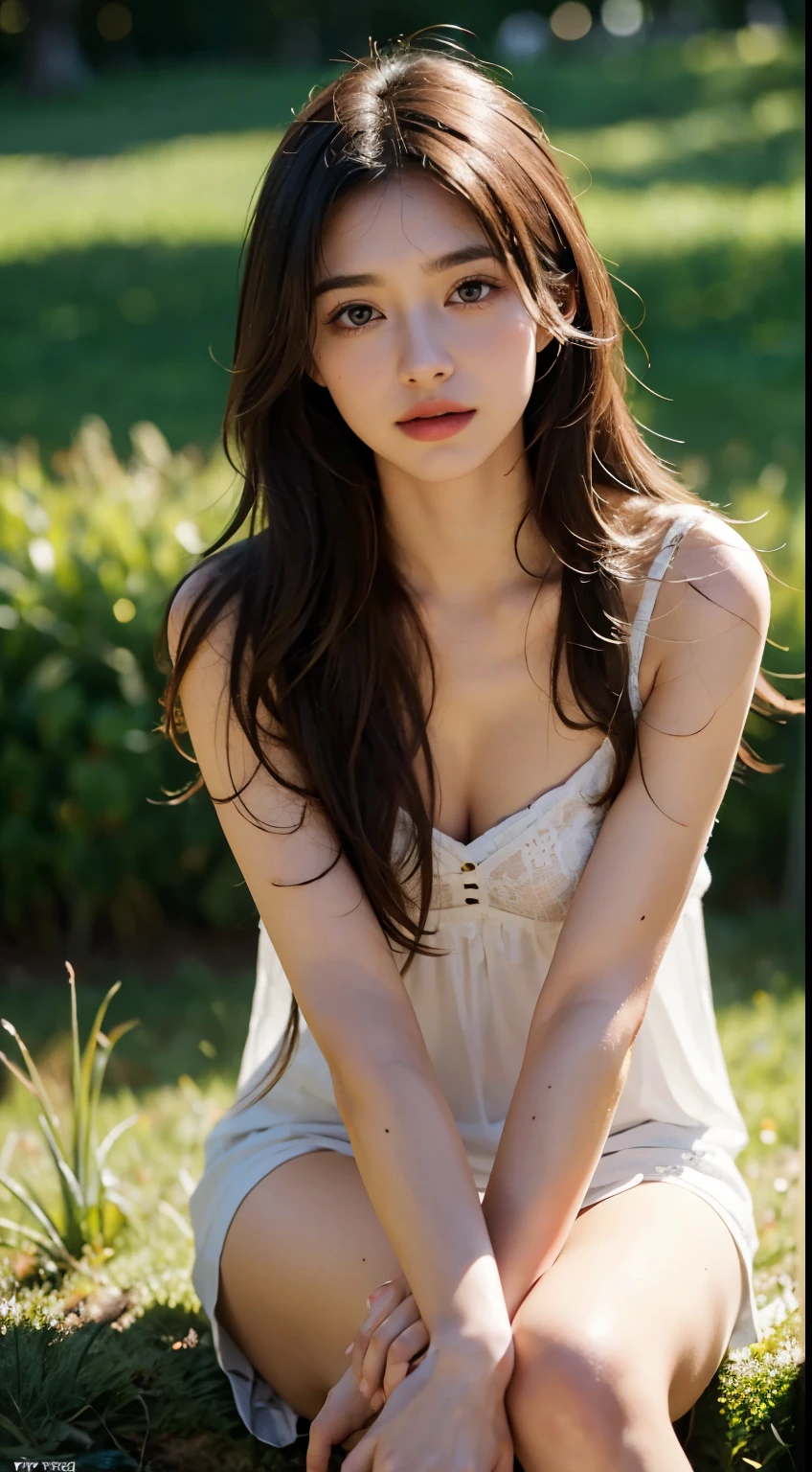 ((Best Quality, 8k, Masterpiece: 1.3)), Open Sky, Night Light, Night Sky, Natural Night Light, Beautiful Woman, (Huge Firm Breasts: 1.3), (Firm Abs, Slender Figure: 1.1), Broad Hips, Long Floating Hair, Pajamas, Random Colors, Ultra-detailed Face, Detailed Lips, Detailed Eyes, Double Eyelids, Lawn, Lush Green, Outdoor Camp, Outdoor Bed, Campfire, Gasping Face, Kneeling on All Fours, {Giant Breast}, {{{illustration}}},{{ultra-detailed}}, {{{best quality}}},{{masterpiece}},{{masterpiece}}, {{{best quality}}},{{ultra-detailed}}, {{illustration}},{{disheveled hair}},clear facial features,Photorealism,Hyper Real,by Marta Bevacqua,UE5,Corona Render,high detail,hyper quality,high