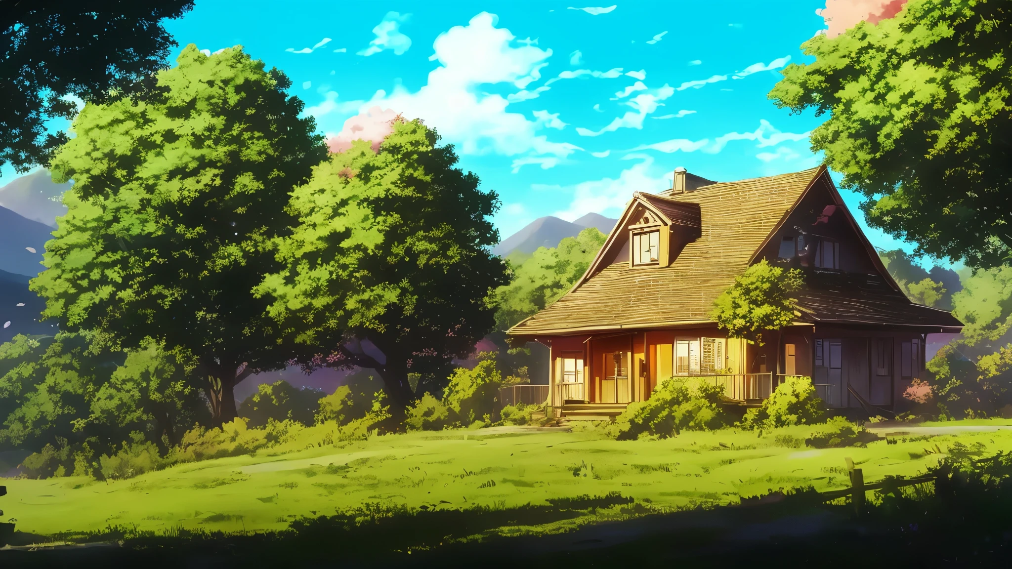 anime scenery of a house in the middle of a field with trees, anime background, anime background art, Beautiful peace scene in anime, beautiful anime scenery, beautiful anime scene, anime scenery, nature of anime wallpap, nature of anime, anime countryside scenery, anime scenery wallpaper, colorful anime movie background, anime movie background, anime scenery, anime wallpaper, anime art wallpaper 8k