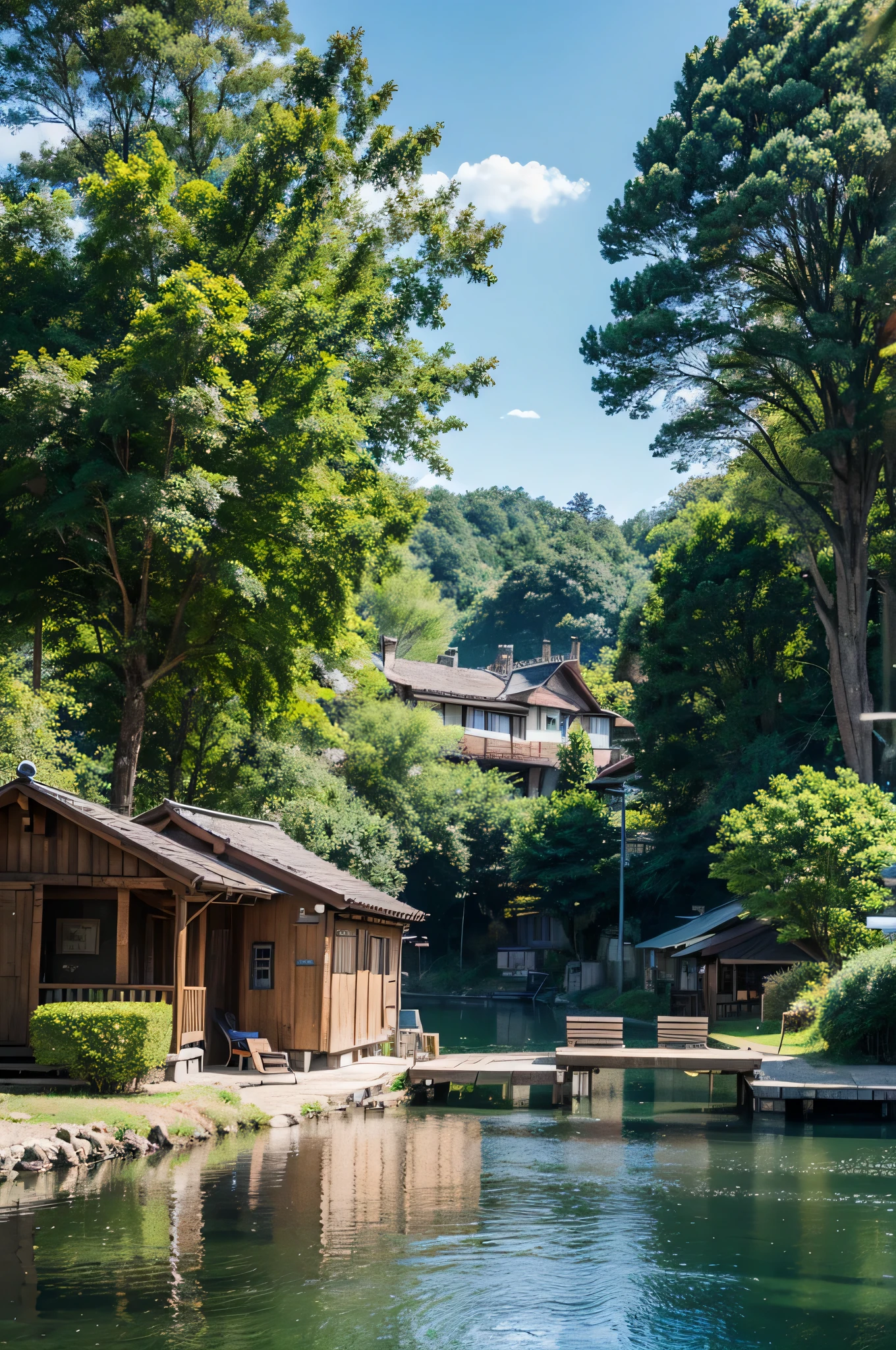 Studio Ghibli style village on the lake - ar4.5 --Stylized 250
