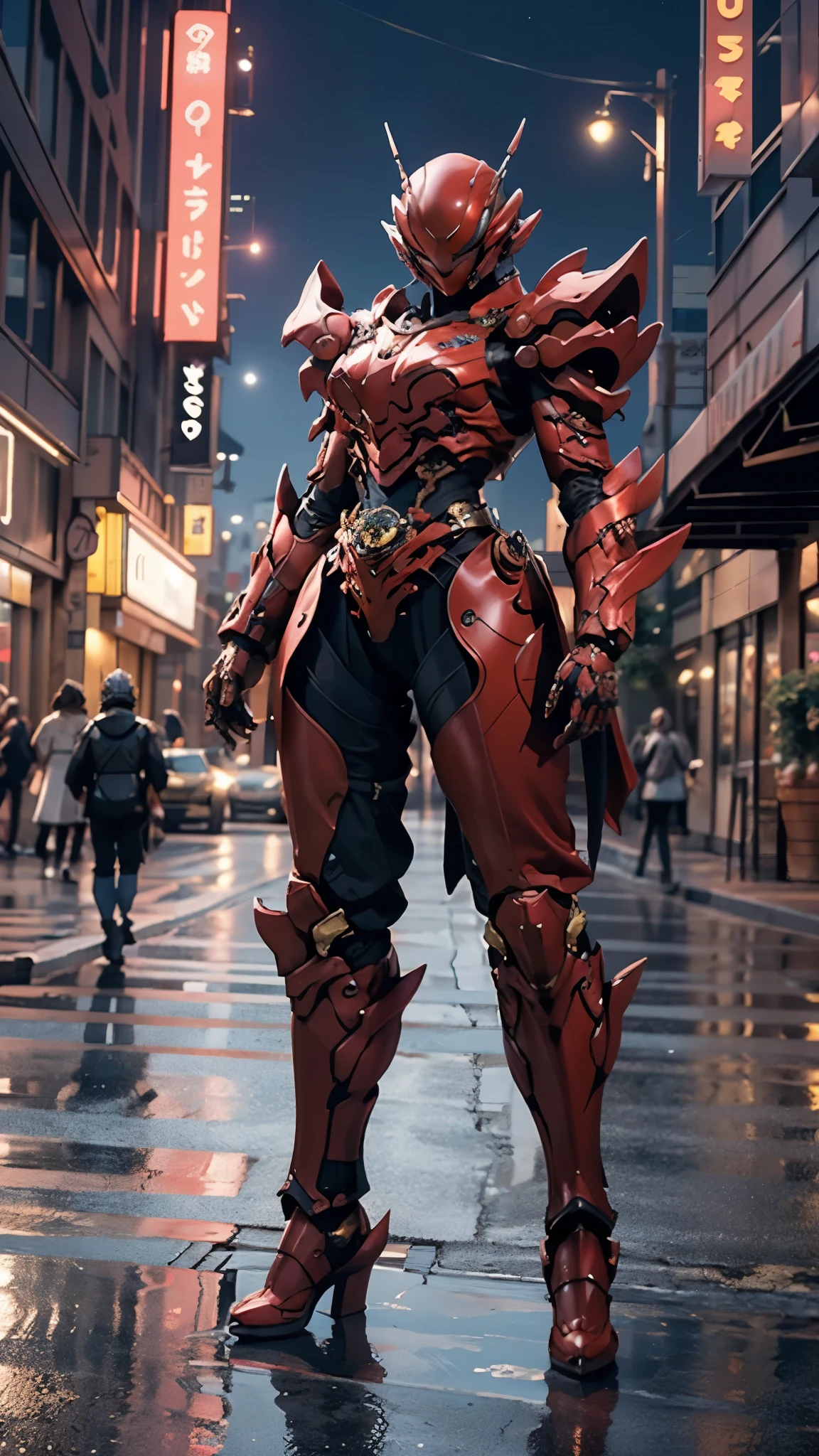 A woman adorned in fantasy-style full-body armor, a crown-concept fully enclosed helmet that unveils only her eyes, a composite layered chest plate, fully encompassing shoulder and hand guards, a lightweight waist armor, form-fitting shin guards, the overall design is heavy-duty yet flexible, ((the armor gleams with a golden glow, complemented by red and blue accents)), exhibiting a noble aura, she floats above the Futuristic city, this character embodies a finely crafted fantasy-surreal style armored hero in anime style, exquisite and mature manga art style, (Queen bee mixed with Spider concept Armor, photorealistic:1.4, real texture material:1.2), ((city night view, elegant, goddess, femminine:1.5)), metallic, high definition, best quality, highres, ultra-detailed, ultra-fine painting, extremely delicate, professional, anatomically correct, symmetrical face, extremely detailed eyes and face, high quality eyes, creativity, RAW photo, UHD, 32k, Natural light, cinematic lighting, masterpiece-anatomy-perfect, masterpiece:1.5