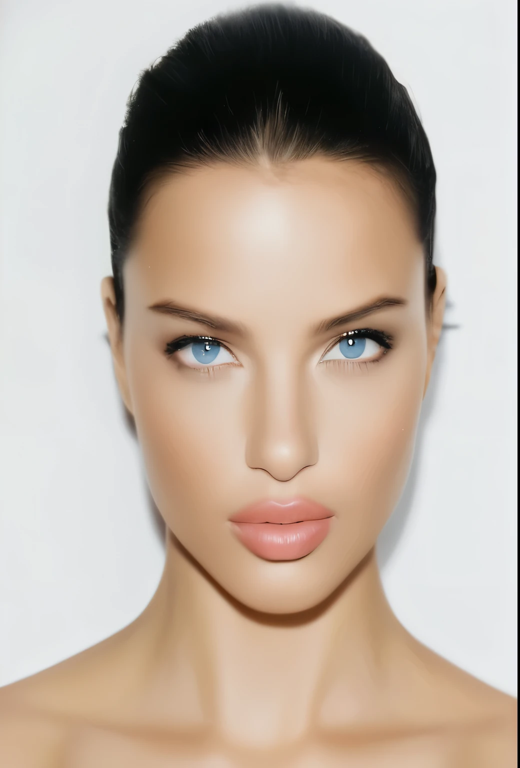 a close up of a woman, adriana lima, perfect face model, realistic skin details, with symmetrical facial features, perfect face and eyes, beautiful symmetrical face, perfect symmetrical face, perfect facial features, perfect face ), gorgeous attractive face, attractive facial features, richly defined face, attractive symmetrical face, perfect face, blue eyes, absurd definition, high definition, 4k