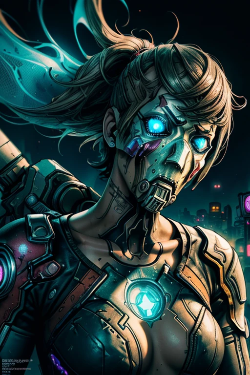 comic style (style comic)(((Borderlands 3))), (((closeup))), (((urban city environment))), (((diffuse colors))), (((rgb))), (((ultra detailed illustration of a diffuse hallucinatory woman water spirit creature))), (((complex 3d projections of ghostly translucent fabric and glowing hollow cybernetic threads))), (((dynamic pose))), spectral, concept art, ((light particles)), (stunning visual masterpiece), (((double exposure))), ((glowing texture)), (black tones), (no limits), (unpredictable), (surreal), (professional composition), (award winning composition), creative freedom, (artistic expression), (extreme composition), (spontaneous composition), (black filter), ((surreal theme)), (diffuse creatures), (diffuse figures), disturbing visual expression, (lit dark fantasy realm), evocative, (unusual chromatic contrast). by Lekrot(long neck))), (((elongated neck))), ugly, ((static pose)), (((certainty))), conventionality, conventional theme, (((Borderlands 3))), (((closeup))), (((urban city environment))), (((diffus