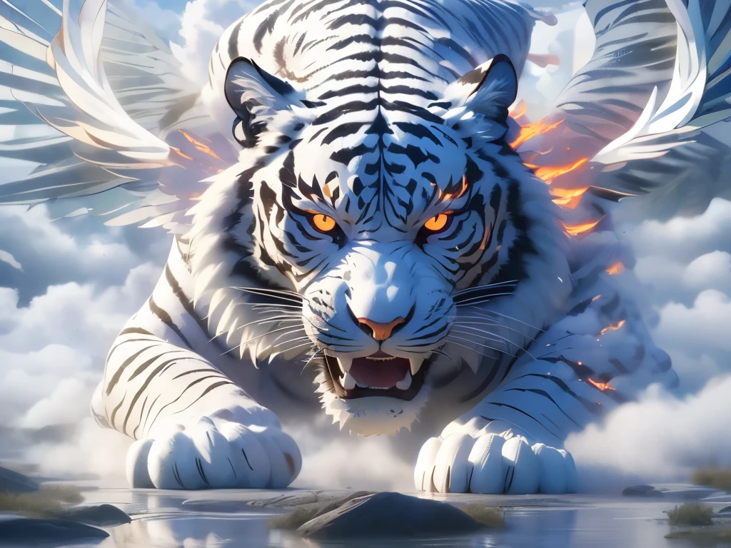 (((winged tiger, Symmetrical wings, large wings)))