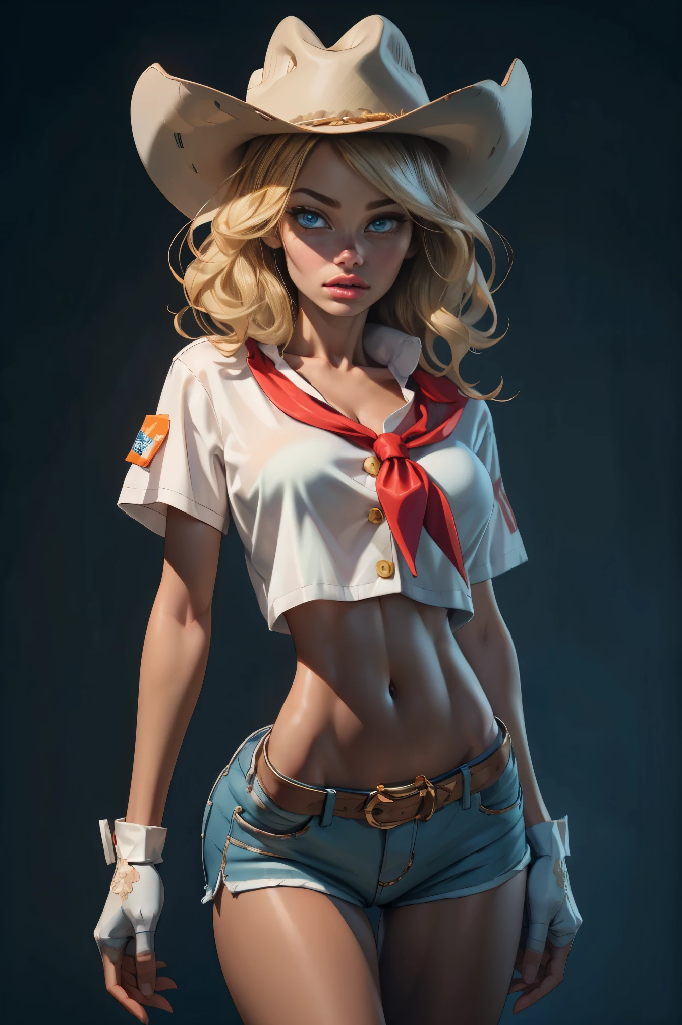 (((NFSW:1.8))),(((Nude:1.8))),(((1 person:2.0))),(((Sexy cowgirl))),(((Wear a western hat))),(((Wear one leather belt while naked))),(((wear the watch))),(((short boots))),(((Showing cleavage))),(((Showing your belly button))),(((Exposed thin inner thighs))),(((Small breasts:1.5))),(((Bare arms))),(((Her hair is blonde))),, Beautiful detailed girl, Very detailed目と顔, 緻密でBeautiful Eyes, Very detailed, High resolution, Highest quality, masterpiece, Very detailed, 8k wallpaper, wonderful, finely, Highest quality,(In front of a wooden wall),Beautiful Eyes,(((Drunk face:1.1))),(((Open your mouth:0.5))),Cowboy Shot