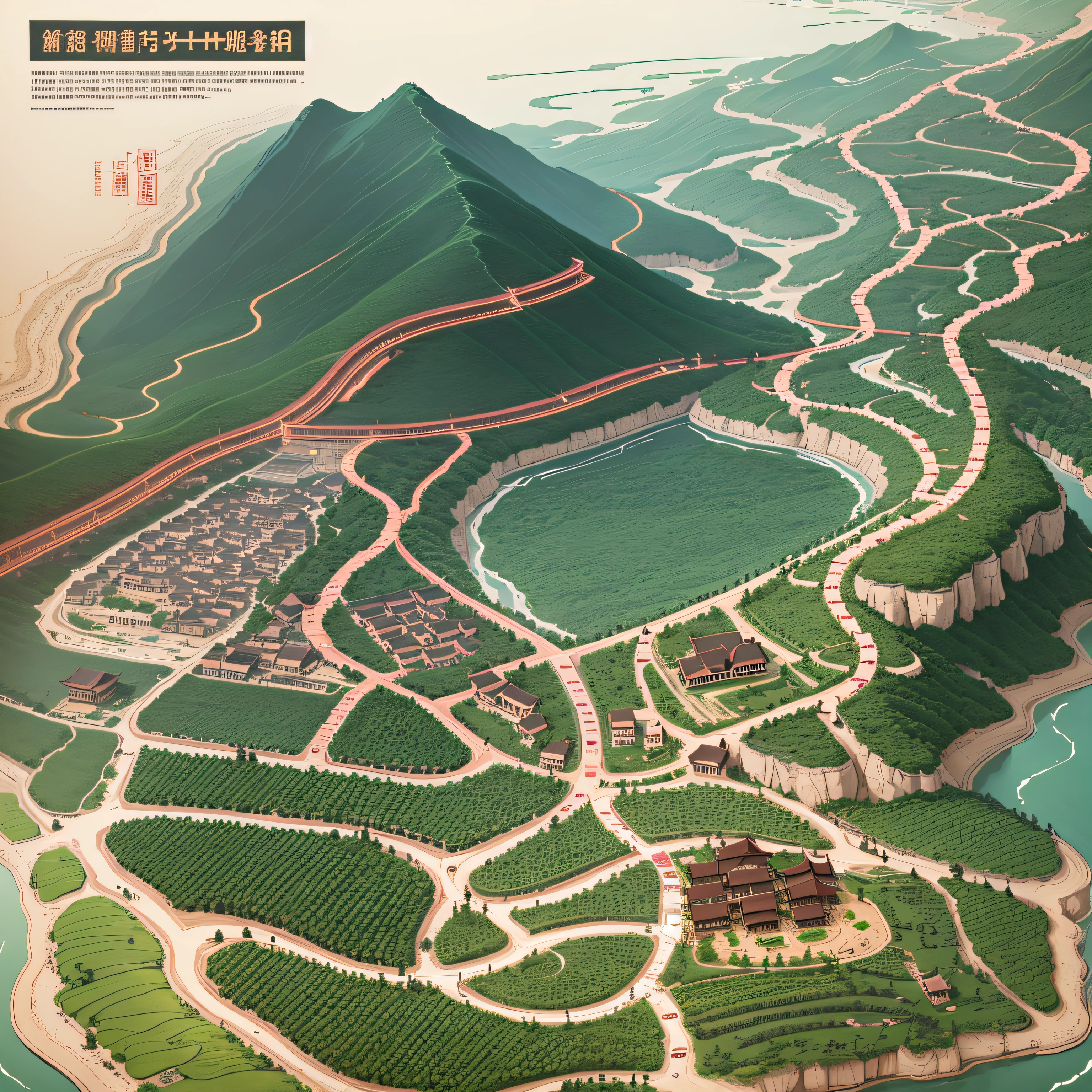 Hand-drawn map of Lishui Town, Foshan City-car