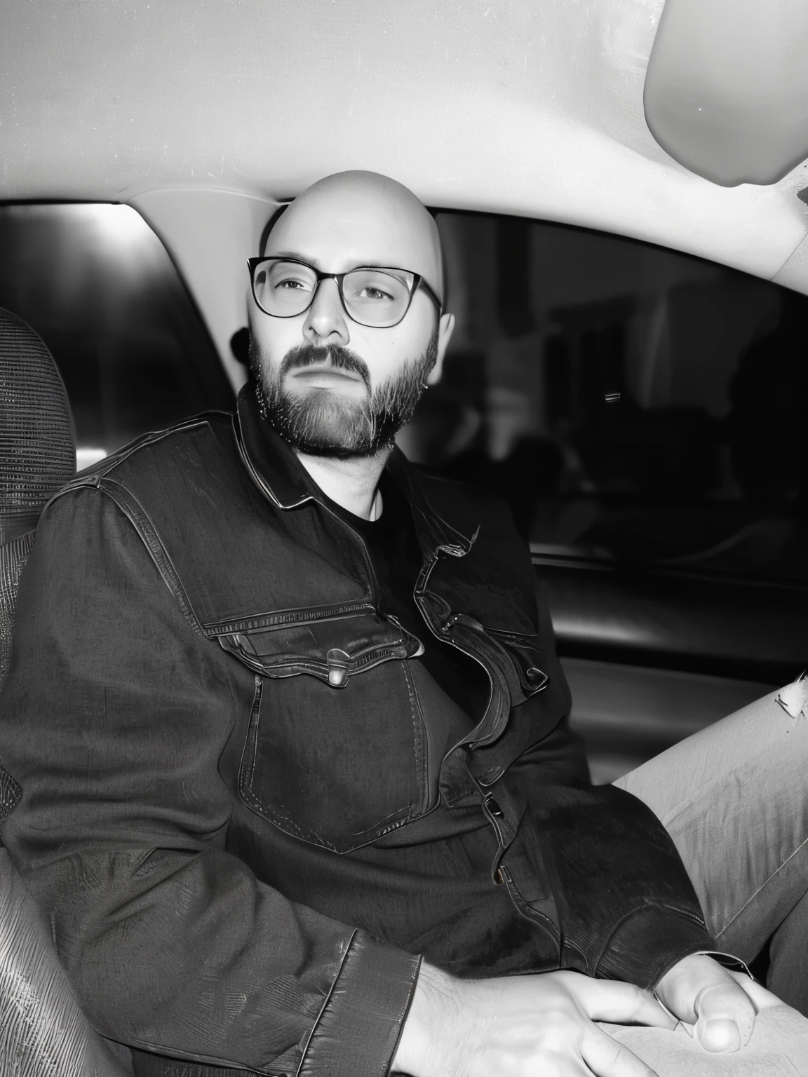 arafed man sitting in a car with his feet up, demna gvasalia, daniel clowes, gaspar noe, in style of terry richardson, davide sorrenti, inspired by Larry Fink, joe gb fenton, daniel motz, in style of juergen teller, taken in the early 2020s, shot on leica