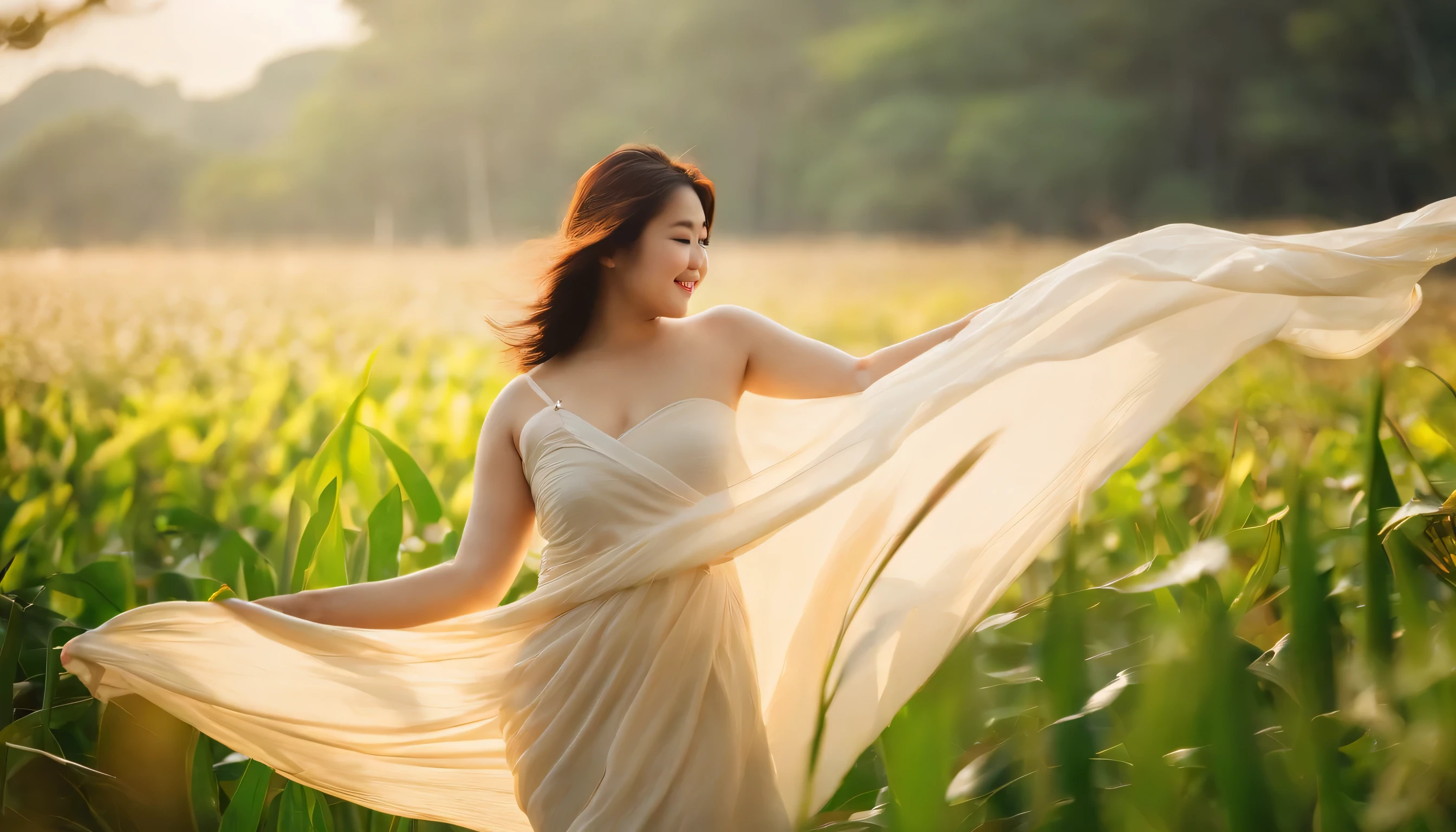 สร้างภาพ​ 


Full body Photo, sunlight, The wind is blowing, lush forest. Plump Vietnamese girl, 20 years old, Cheerful personality, white skin, Clear face, cute, Wear a cream-colored sarong that blows in the breeze., flowing waist, light sarong (standing holding a lotus) swing in the wind.