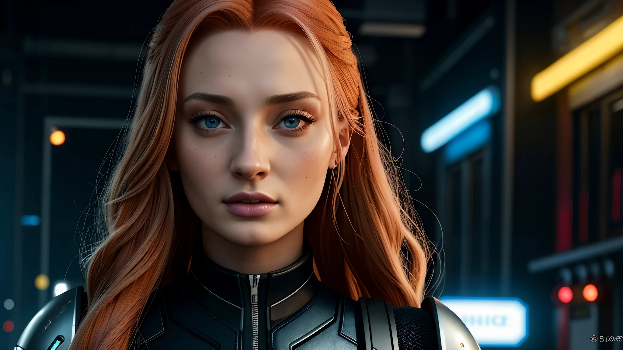  Sophie Turner completely naked detailed character concept art, inspired by Magali Villeneuve, realistic fantasy unreal engine 5, RPG style, trending on ArtStation, CGSQuality of society, bokeh background, soft focus, Lens 35mm, complex skin texture, киберпанк outfit, confident look, Artistic style of Alexandra Fomina, ((masterfully crafted киберпанк clothes, Expressive eyes, strong posture), Professional photography, dynamic pose, high quality textures), cinematic lighting, Eye-catching colours, 3D neon lightning, bright neon lights, Bright colors, Close-up shot at eye level, HD, high fidelity effects, octane number, nintendo artwork