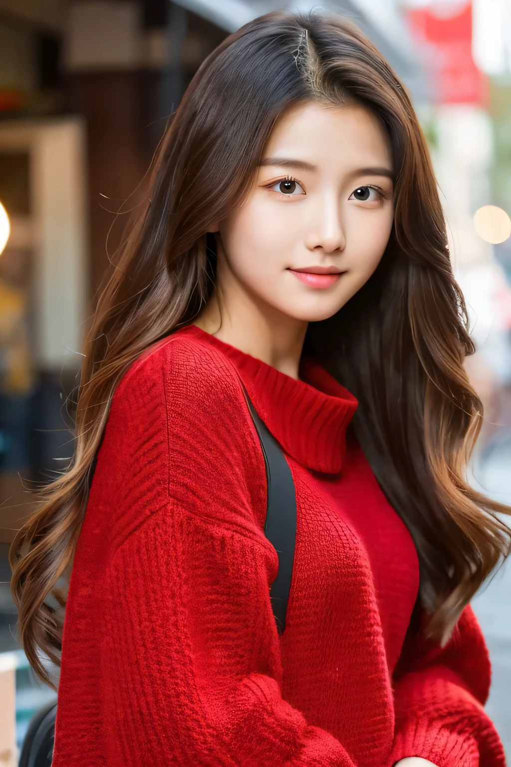 16 year old female　bright look　hair is shoulder length　thin shirt　My job is to be an MC for a TV show..　