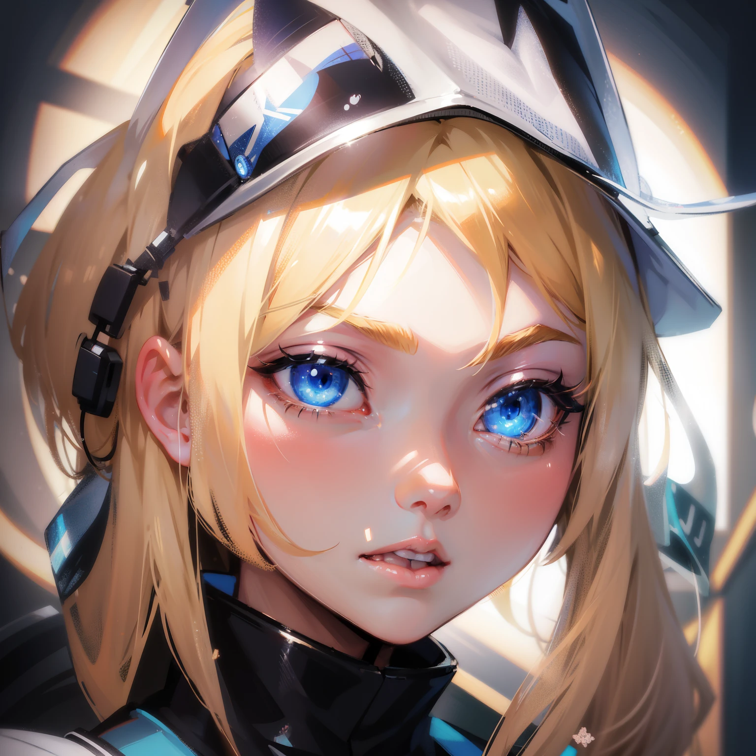 Blonde haired anime girl with goggles and blue eyes, anime style 4 k, portrait anime space cadet girl, anime art wallpaper 4k, anime art wallpaper 4k, anime art wallpaper 8k, anime styled digital art, anime style. 8k, detailed digital anime art, rossdraws cartoon vibrant, anime style digital art, advanced digital anime art, digital anime art