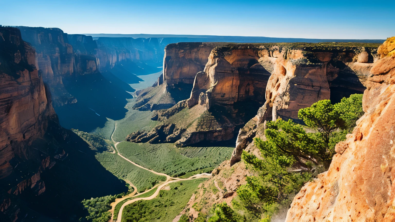 Standing proudly, the majestic rock formations and cliffs command attention with their sheer grandeur. Each rugged peak and weathered face tells a story of ancient strength and resilience. In this breathtaking photograph, the rocky landscape is captured in exquisite detail, from the sharp angles of jutting outcrops to the smooth curves of eroded ridges. The play of light and shadows highlights the unique texture and colors of the rock, creating a mesmerizing visual feast for the eyes. This impeccable image evokes a sense of awe and wonder at the natural world's sculptural artistry.