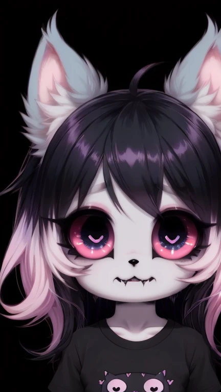 T-shirt pattern, scary, cute, kawaii, creepy, goth, pastel-goth, eyes, big eyes, many eyes, crazy, madness, abstraction