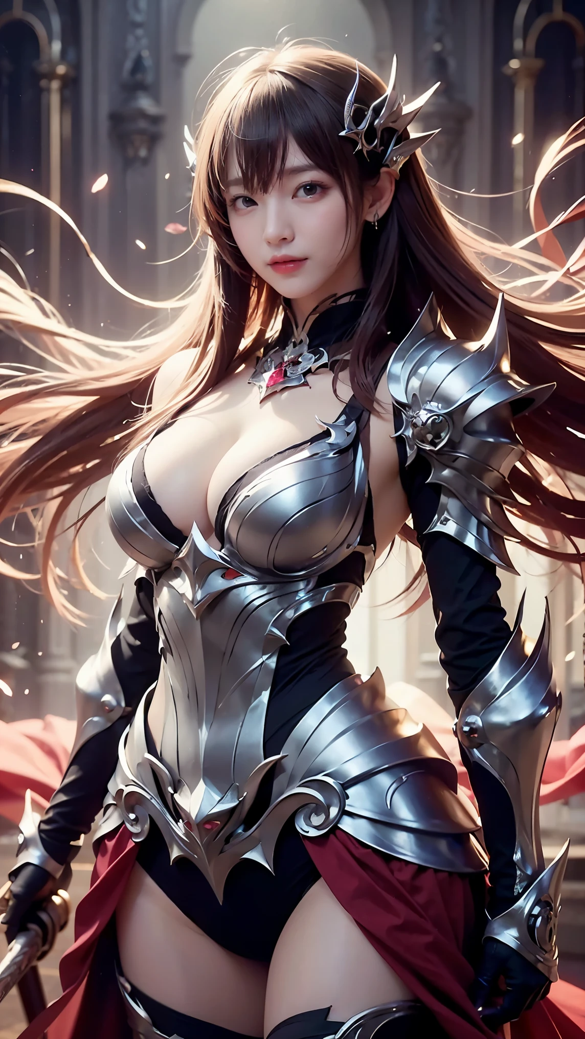 (highest quality, 8K, 32K, masterpiece, UHD: 1.2), professional photos, realistic pictures, fantasy, multiple angles, close up photo, Photo of erotic beauty warrior, sexy, (goddess of beauty), 1 girl, spread your legs wide, showing pussy, Pubic hair sticking out from armor, ((big breasts, huge show: 1.2, long, natural chest protruding from the armor)), erotic body, curved body, perky butt, Seraphina is a knight who likes to show off her body., her beautiful breasts and smooth pussy, naked, her feminine intimate parts, her breasts exposed, Exposing, Her mesmerizing beauty is matched by her extraordinary skills。. her blue eyes shine with determination, Her golden hair falls in soft waves around her shoulders.. Wearing carefully made costumes、, sexy armor, she exudes a subtle sensuality.
Seraphina's armor、Gracefully hugs the feminine curves of your body。, Highlighting her breasts and pussy. Delicate lines and intricate details add a captivating touch to her presence。. A flowing cloak dances in the wind as you move., Add an element of mystery and charm.
wear armor、Tailored to emphasize femininity and muscular abdomen。. Her swordplay is a natural extension of her grace, And she carries herself with confidence that attracts attention wherever she goes.
Seraphina is more than just a sensual and sexual figure; She is a fearsome warrior with magnetic powers that transcend the battlefield.. Her charm lies in the unique combination of beauty and porn, Everyone admires her for her erotic appearance.