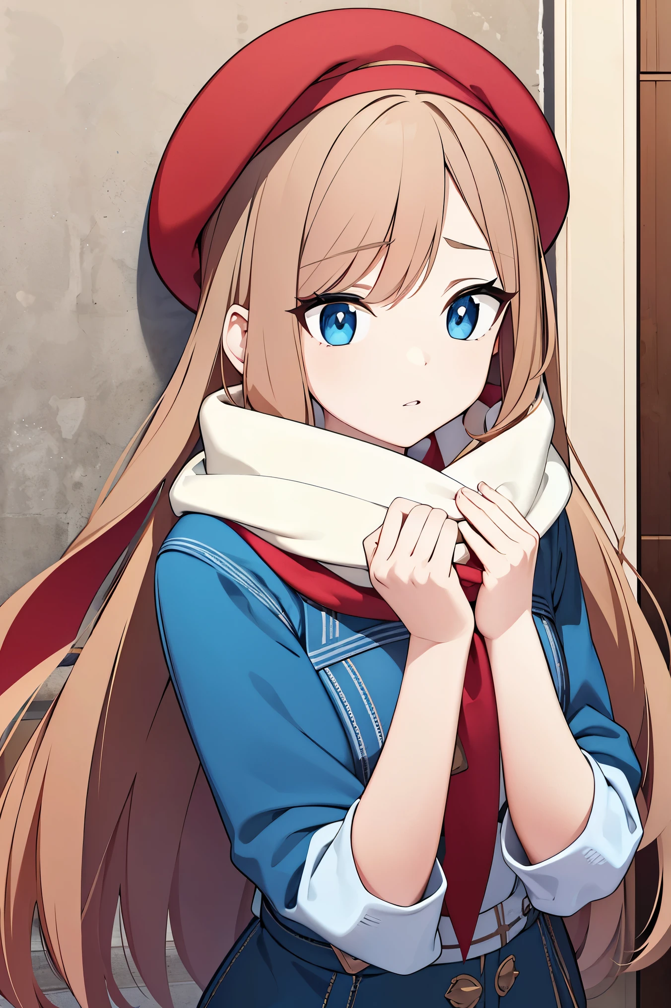 Élodie has long, flowing chestnut brown hair and striking blue eyes. She often wears a beret atop her head, along with a white  sweater and a red scarf tied around her neck and jeans. Her attire is a mix of French chic