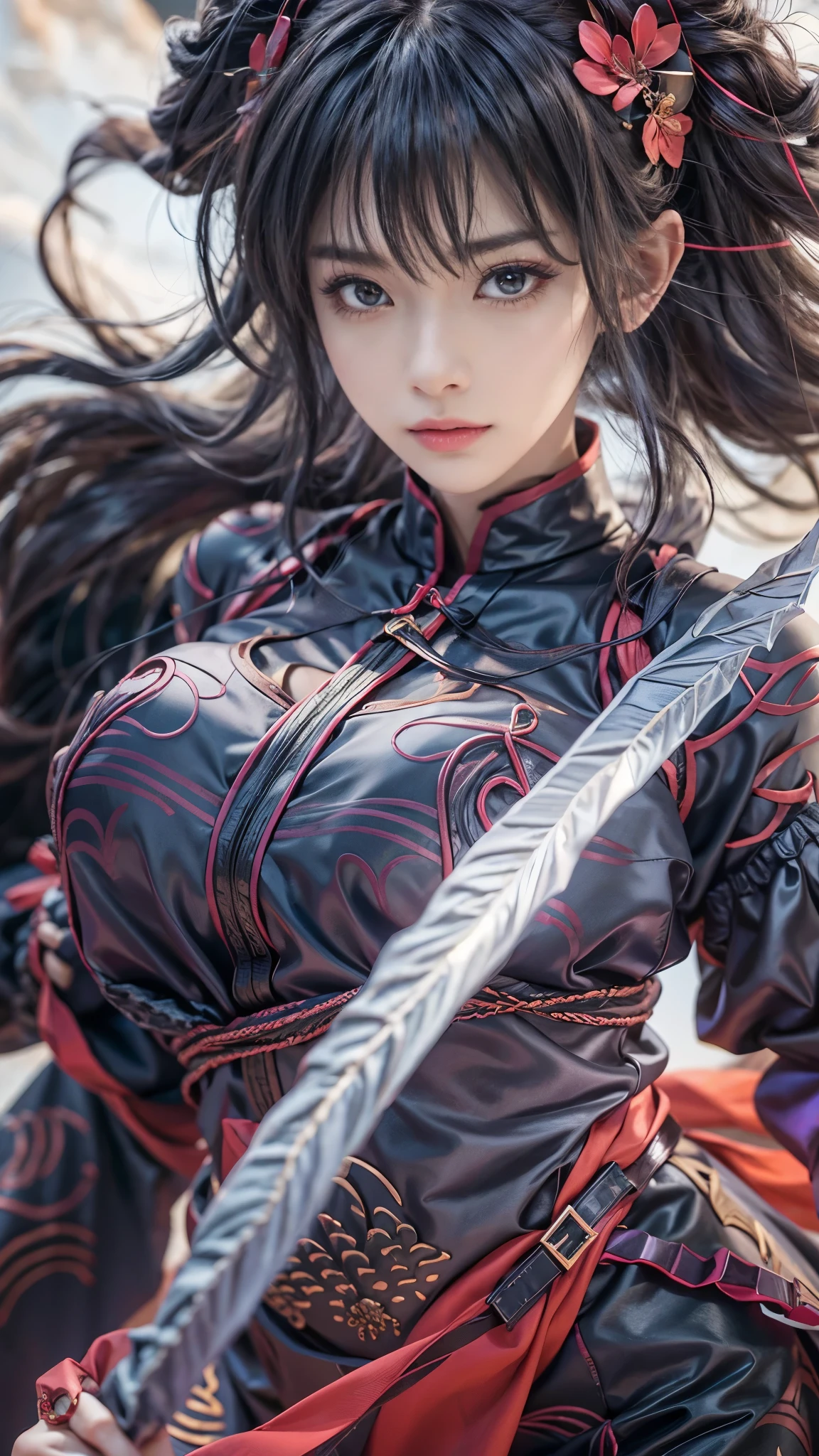 (RAW shooting, Photoreal:1.5, 8k, highest quality, masterpiece, ultra high resolution), perfect dynamic composition:1.2, midnight, Fight:1.2, Sengoku, fire事, いたるところで燃え上がる戦fire:1.3, Highly detailed skin and facial textures:1.2, Slim female ninja with a sharp dagger:1.3, beautiful and aesthetic:1.2, sexy beauty, perfect style, Rin々New, wear elaborate rings, fire, water, Wind, thunder, ice, Fair skin, とても美New顔, (Medium chest, Chest gap), (恥ずかNew笑顔, 激New愛撫を感じたときの表情, Facial expression when feeling pleasure), (wearing a sexy ninja costume:1.2, off shoulder:1.1), (美New青い目, 美Newエロスを感じる瞳:0.8), (Too erotic:0.9, Bewitching:0.9), full body shot