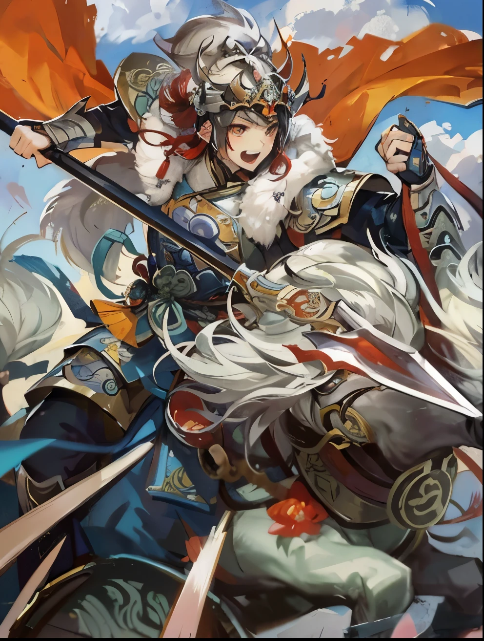 Anime girl riding a bull carrying a girl, pixiv competition winner, ukiyo-e, anime cover, kawanishi, Japanese traditional concept art, onmyoji, guweiz, yen press, chubby buffalo, onmyoji detailed art, 2 0 2 1 anime, illustrated anime, trending anime artwork