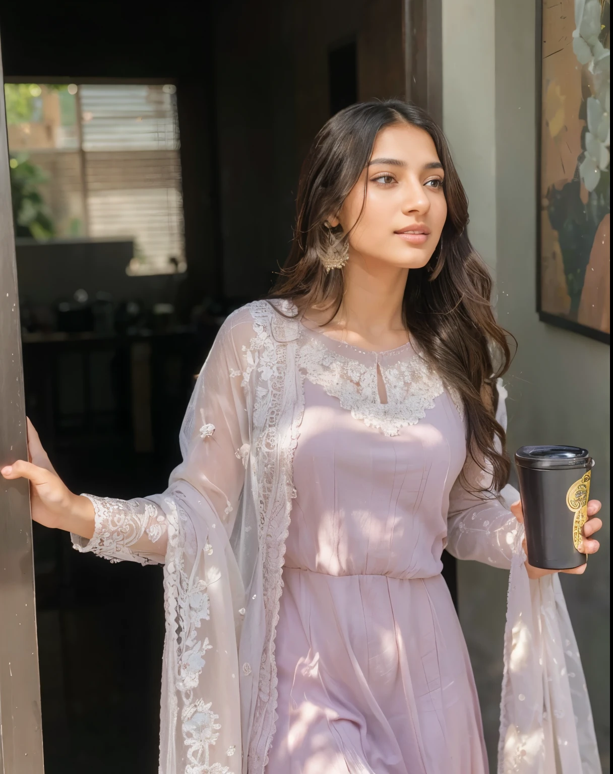 Beautiful ,23 years young Indian girl healthy, confidential looking,8k,realistic, raw photo,dark brown hair,fair skin, indian,long hair,clear facial features,, very detailed, 23years old, innocent face, natural wavy hair, high resolution, masterpiece, best quality, intricate details, highly detailed, sharp focus, detailed skin, realistic skin texture, texture, detailed eyes, professional, 4k, charming smile, shot on Canon, 85mm, shallow depth of field, kodak vision color, perfect fit body, extremely detailed, foto_\(ultra\), photorealistic, realistic, post-processing, maximum detail, roughness, real life, ultra realistic, photorealism, photography, 8k uhd, photography, black hair