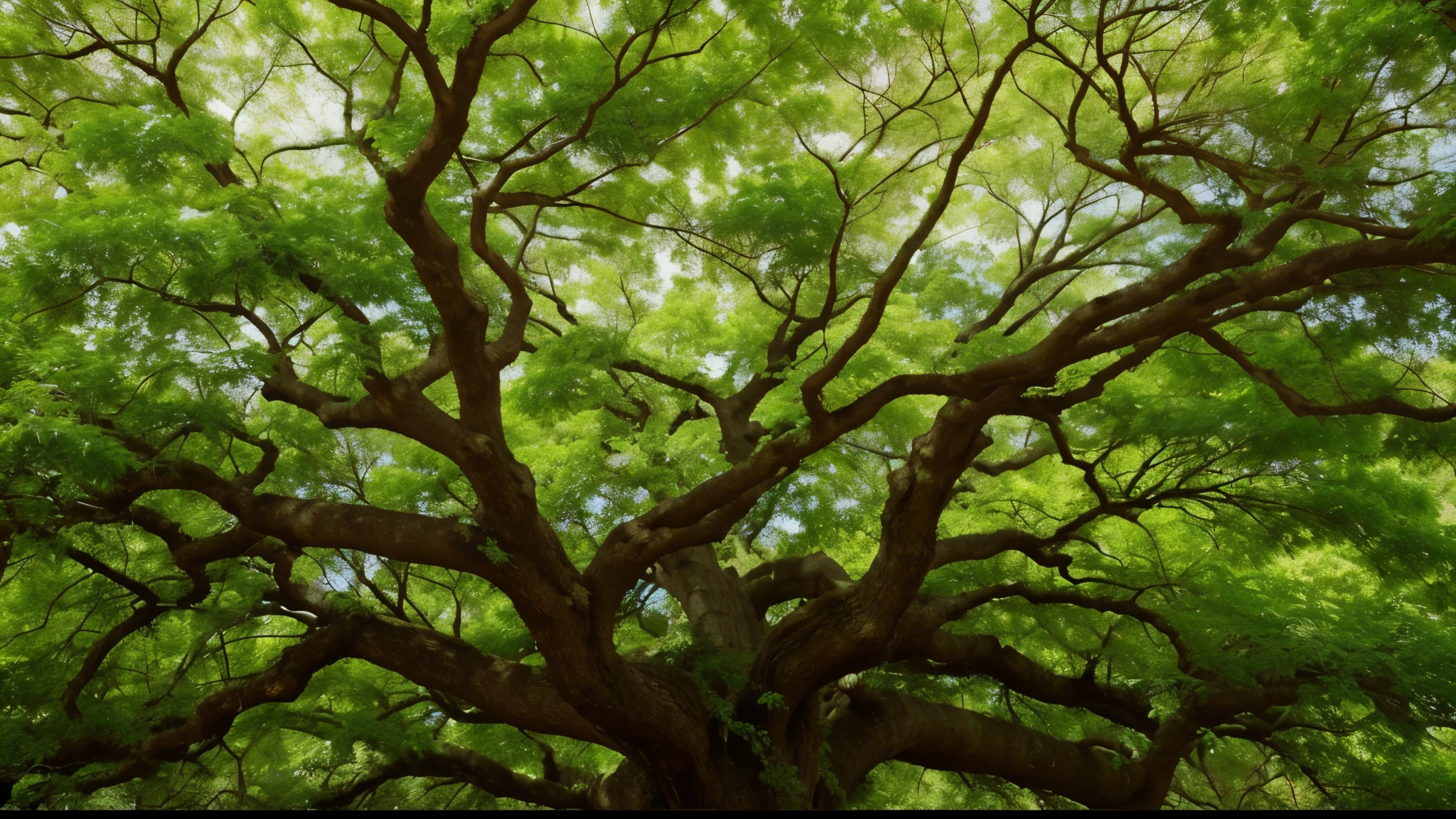 close-up view of a tree with green leaves and branches, ramos intrincados, A beautiful tree, big tree, big tree verde, big tree, arboreal, fantasy tree, ramos sinuosos, rich tree, ancient tree, dossel surreal, magic tree, breath - taking beautiful trees, breathtaking beautiful trees, giant tree, the life tree, ramification
