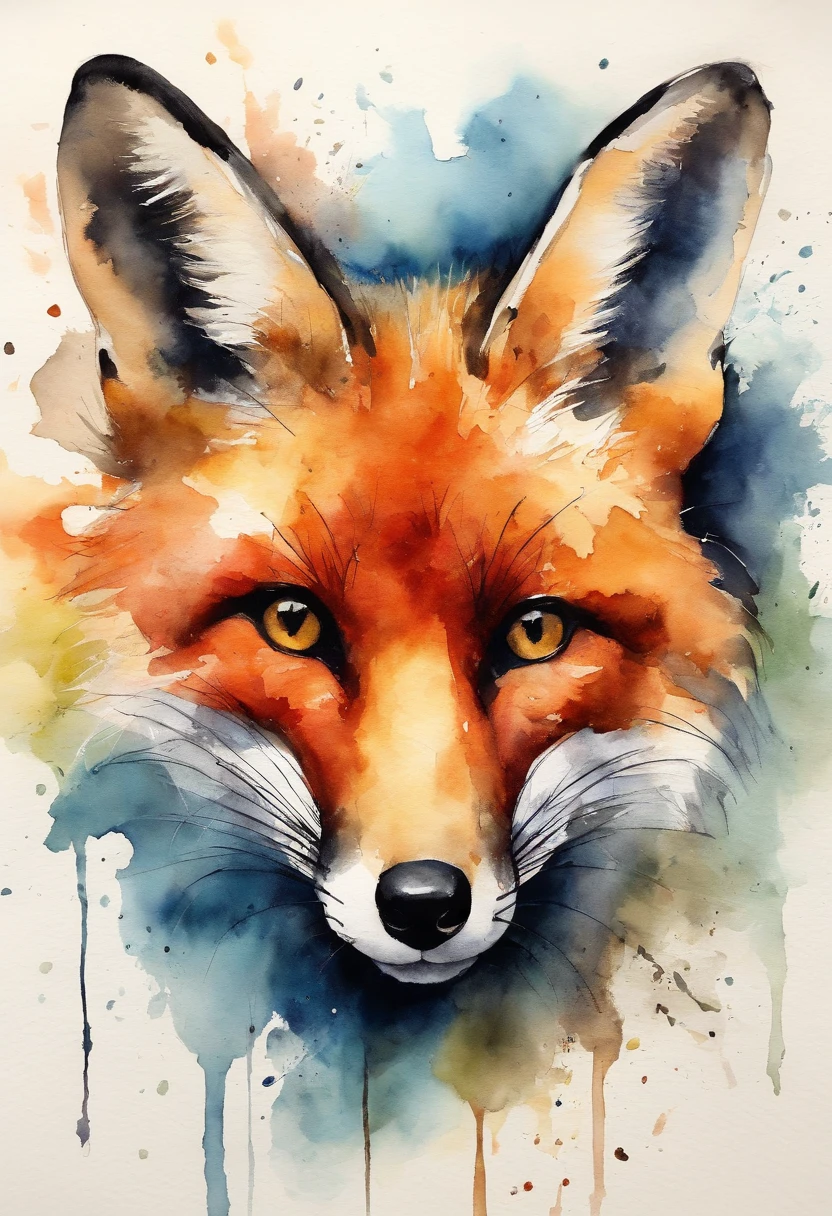 Wearing a fox mask