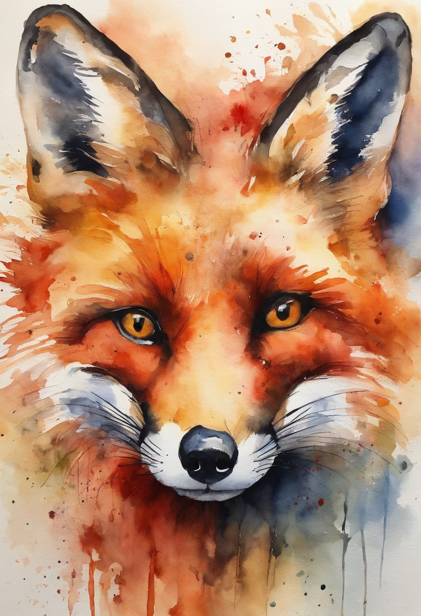 Wearing a fox mask