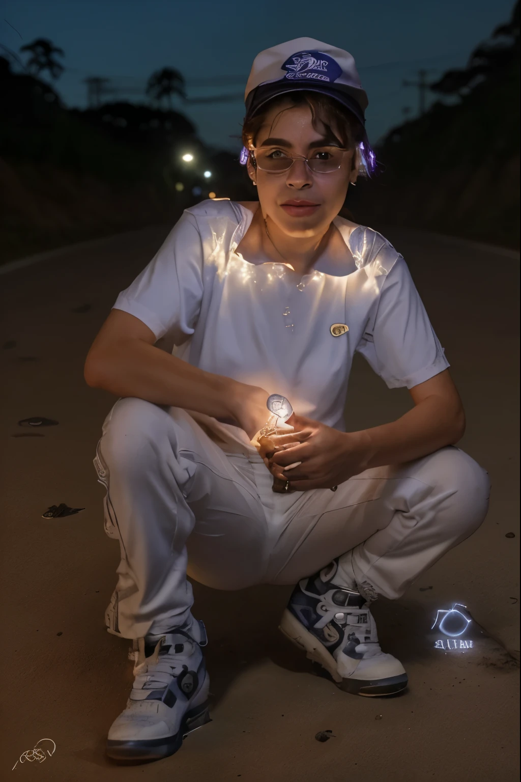 esta imagem colocado a beira da estrada a luz da lua