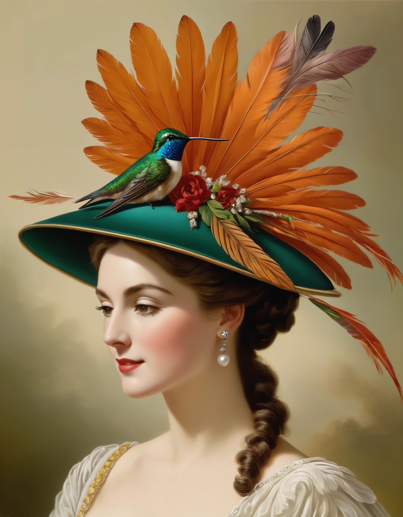 in the 19th century,European and American women often use hummingbird feathers as hat accessories,hummingbird hat
