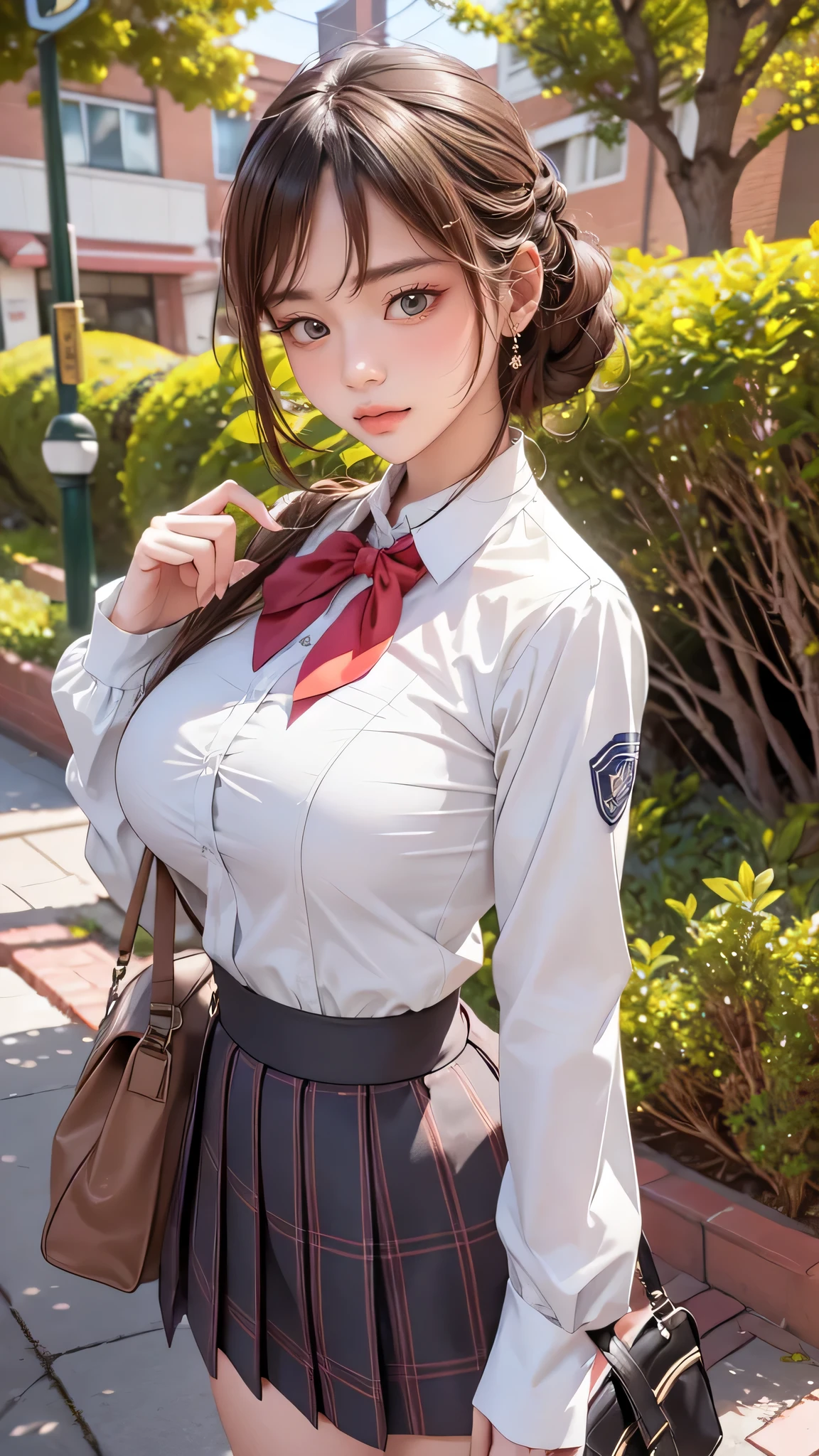 school uniform,(random place),(random porn poses:1.2),(random hairstyle),(big breasts:1.5),(movie-like scene,best image quality,(8k), surreal, 最high quality, high quality, High resolution, high qualityな質感, high detail, beautiful, be familiar with, Detailed CG, detailed texture, realistic expression, masterpiece, in front, dynamic, bold)