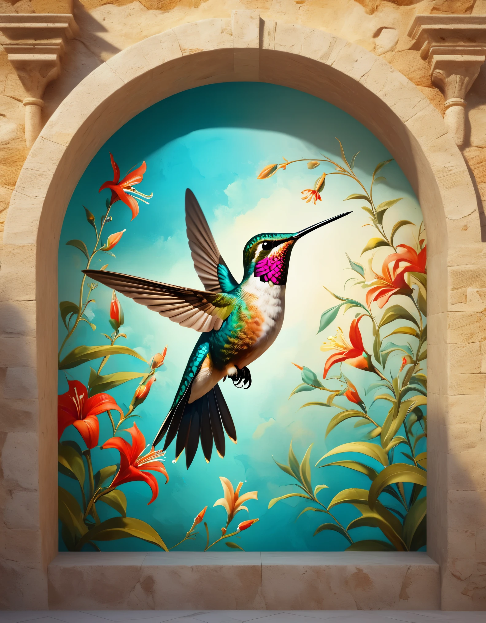 Precision Mechanical Hummingbird，future，fantasy，Steam cyberpunk，future宇宙