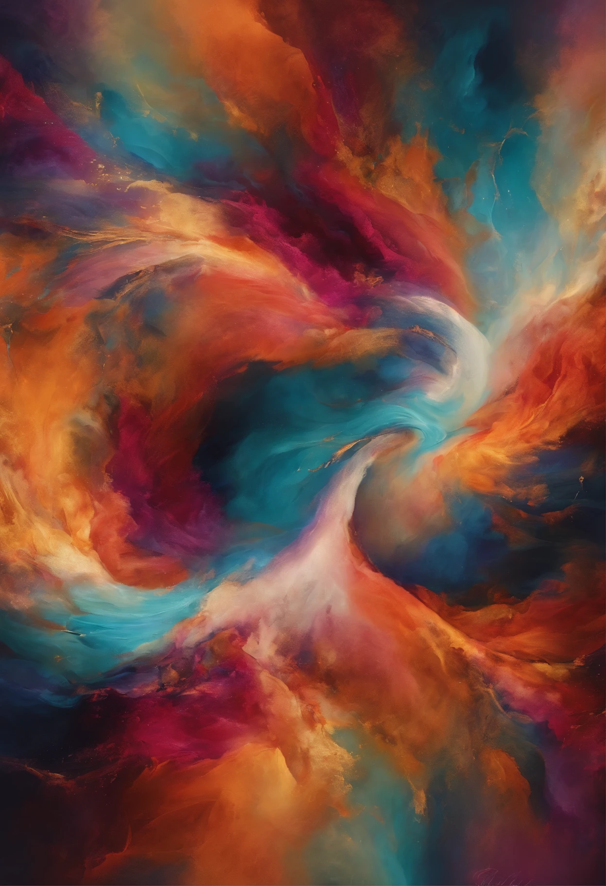 Create an abstract art of beautiful Colors that shows joy, love, womanhood, hardships, hard work, cool, compassion, artistic & adventurous