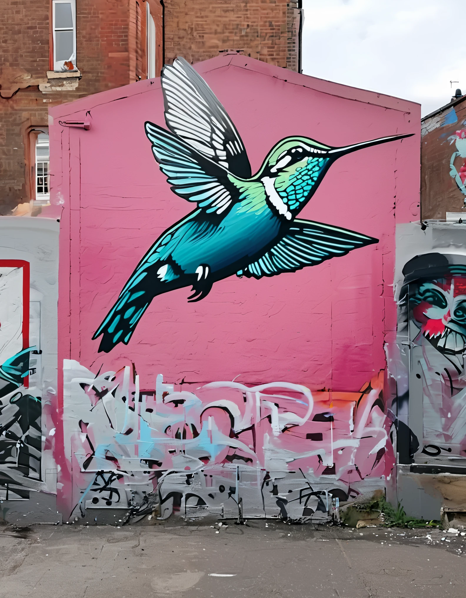 hummingbird, street art , Graffiti ,