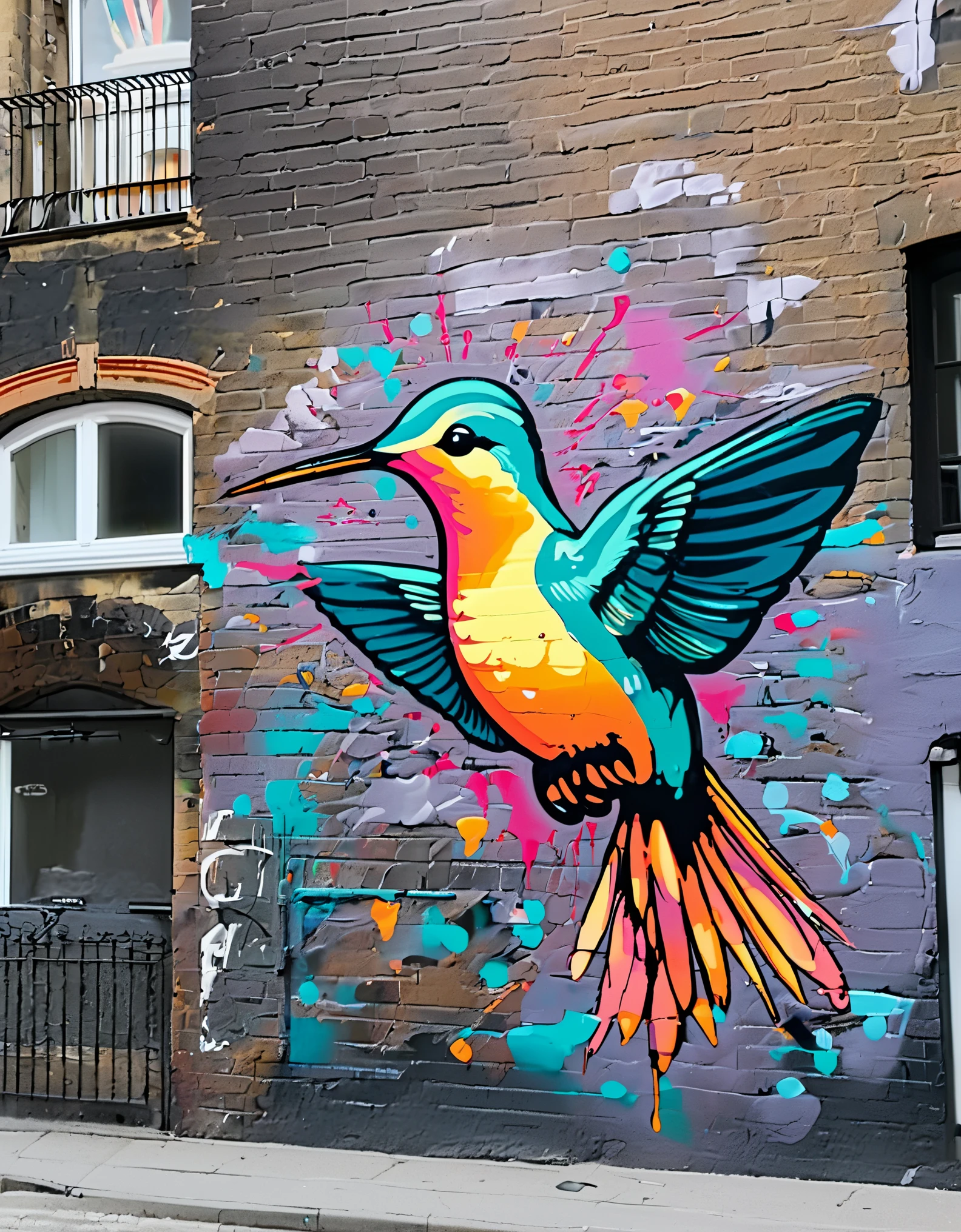 hummingbird， street art , Graffiti ,