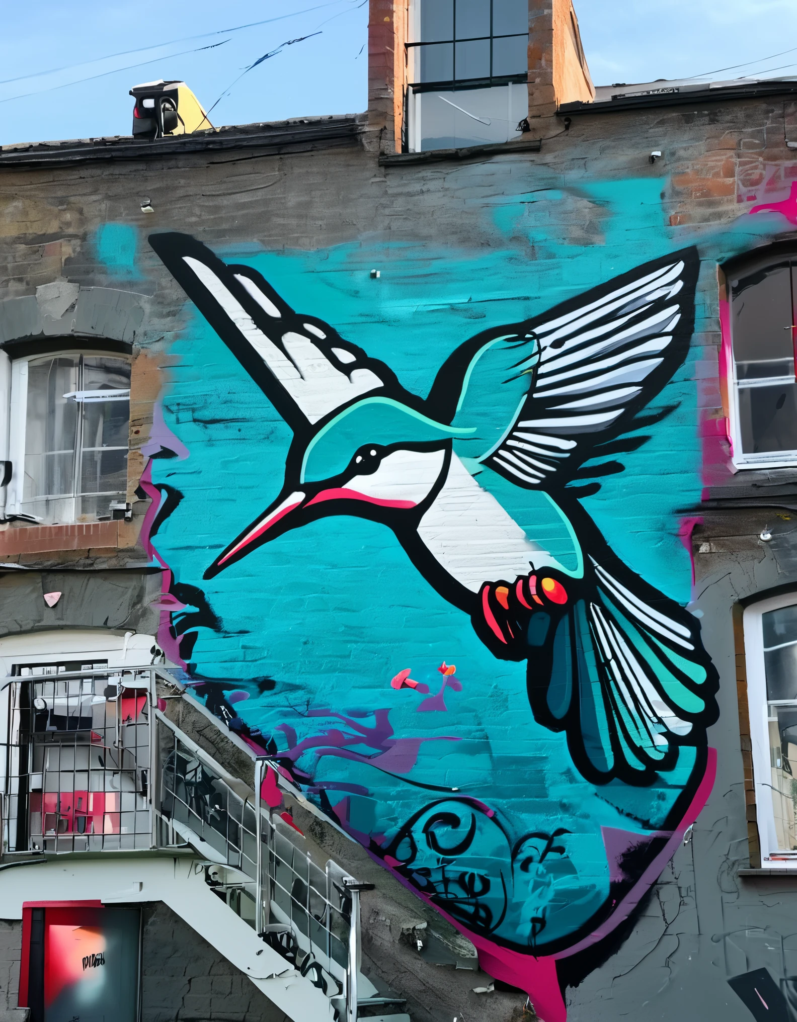 hummingbird， street art , Graffiti ,